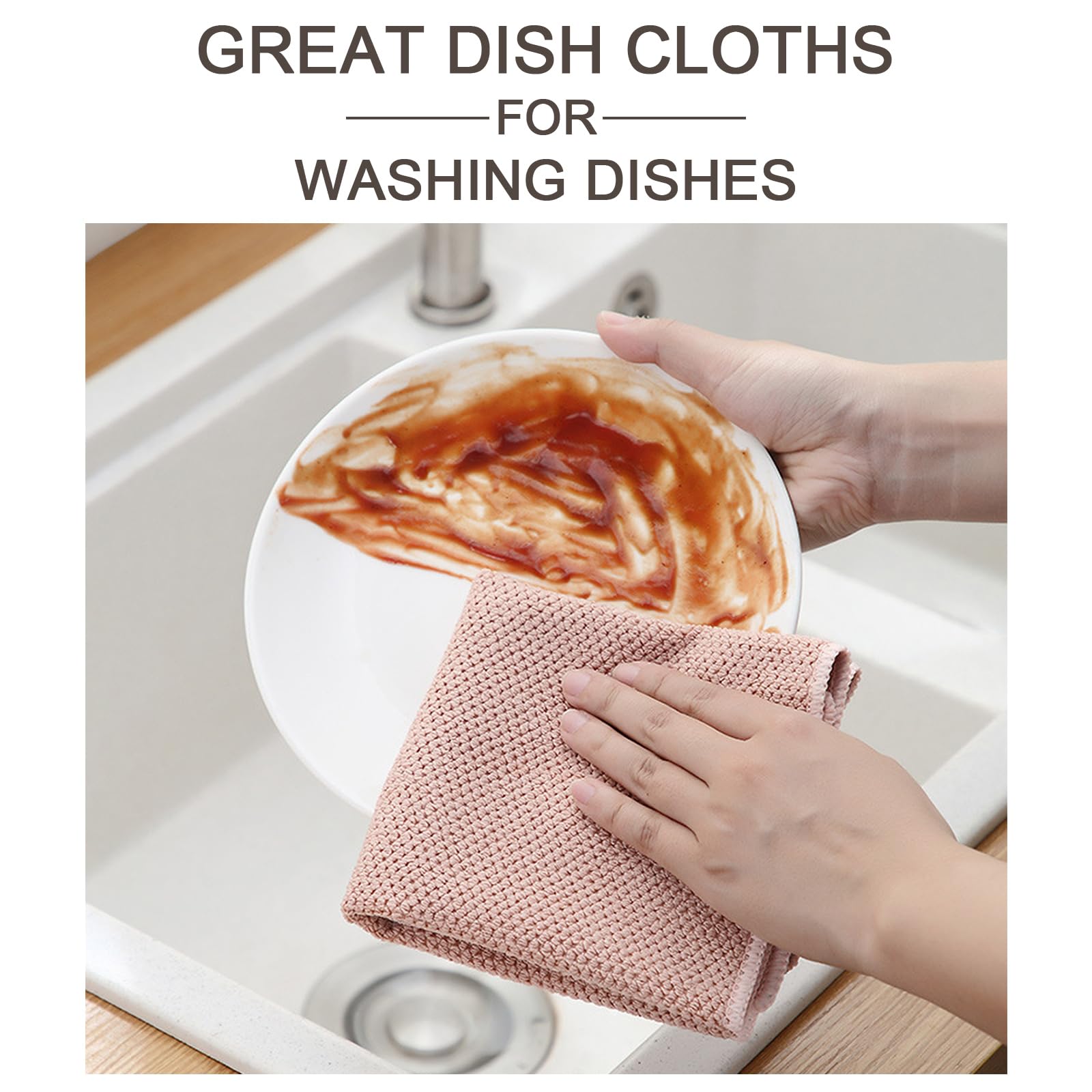 Premium Waffle Dish Towels 6 Pack - Super Absorbent Microfiber Cloths for Kitchen Cleaning, 12x12 Inches - Perfect for Washing Dishes & Countertops