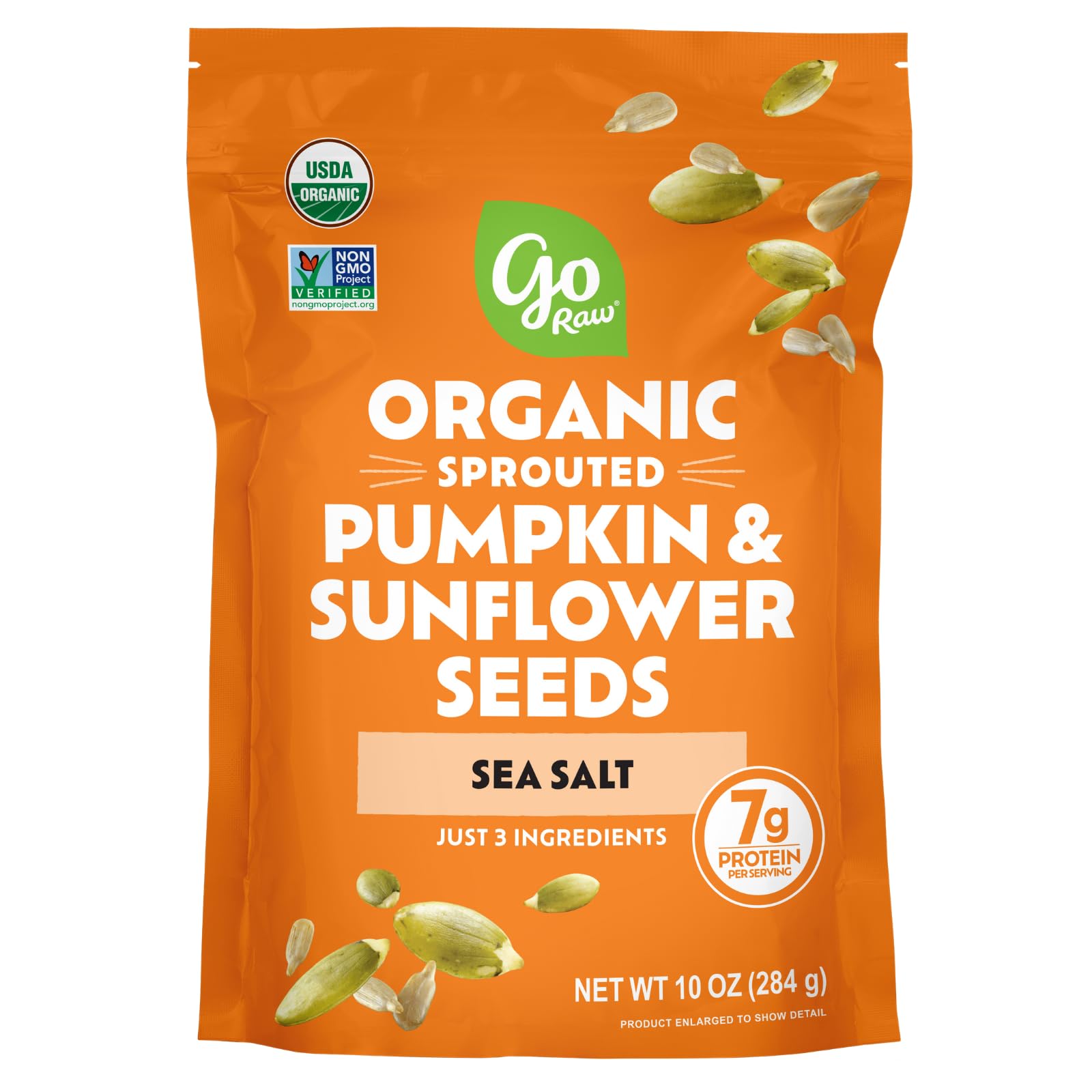Go Raw Organic Sprouted Pumpkin & Sunflower Seeds - 10 oz, Sea Salted, Keto, Paleo, Vegan, Kosher, Gluten-Free Superfood Snack for Salads, Yogurt & Healthy On-The-Go Eating