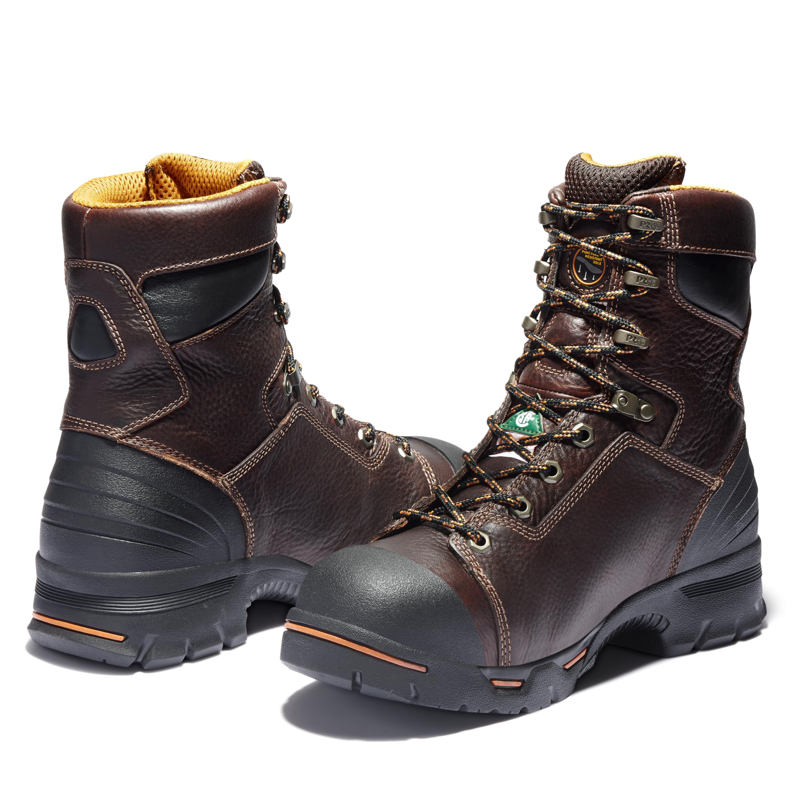 Timberland PRO Men's Endurance 8 Inch Steel Toe Work Boots - Puncture Resistant, Industrial Safety Shoes for Construction & Heavy Duty Work