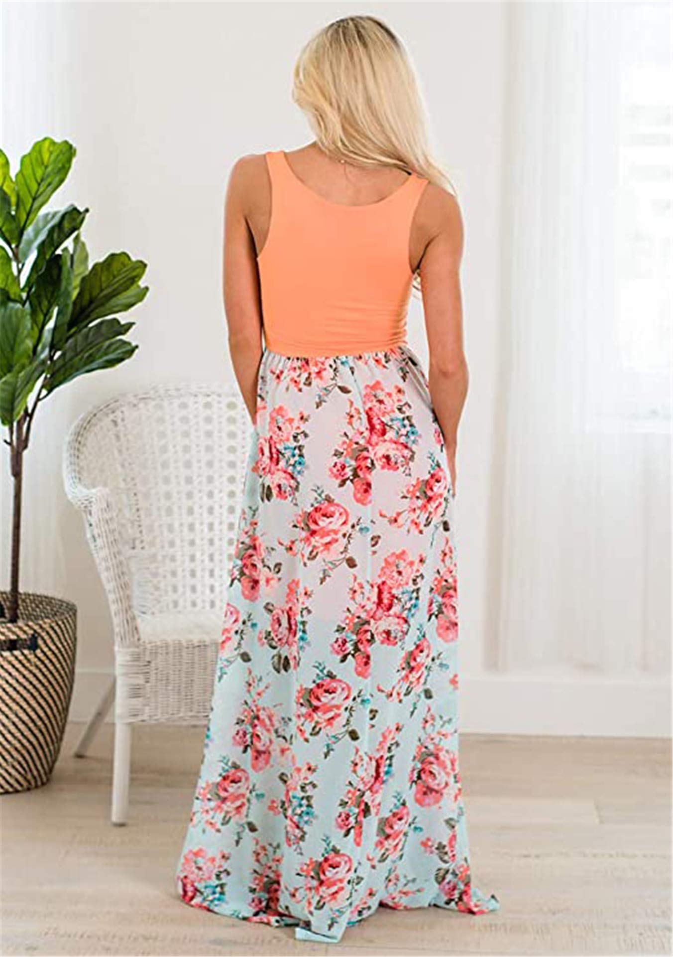 EFOFEI Matching Mom and Daughter Dresses - Floral Summer Sleeveless Round Neck Family Outfits | Perfect for Mother's Day, Family Photos & Beach Vacations