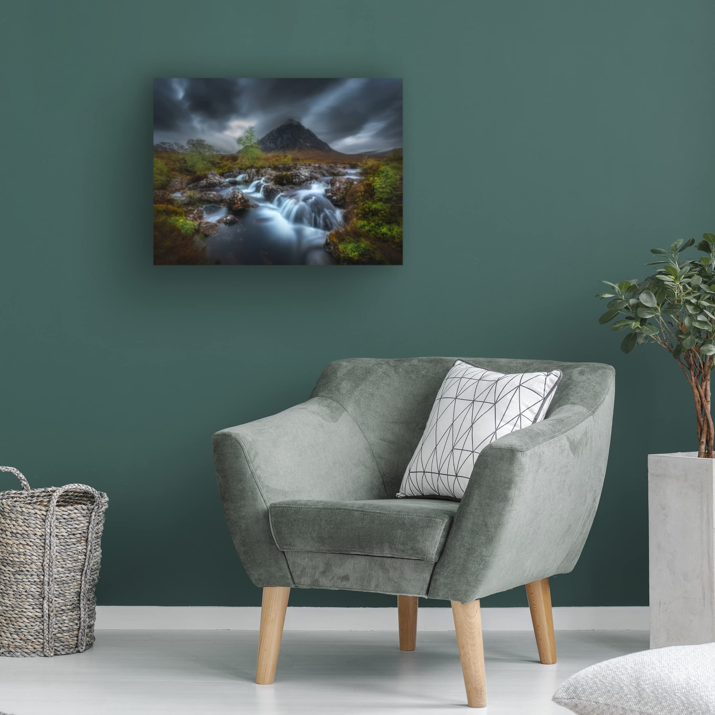 Trademark Fine Art 'River' Canvas Wall Art by Tomasz Rojek - Stunning Landscape Painting for Living Room, Bedroom & Office Decor