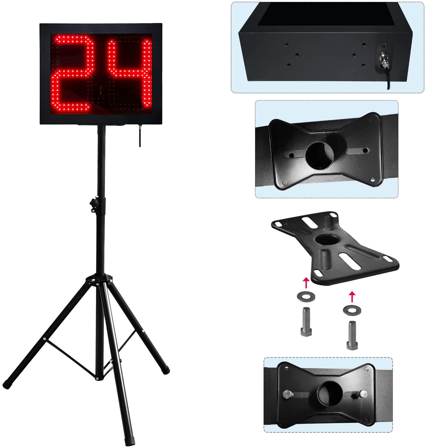Universal YZ Tripod Basketball Scoreboard & Shot Clock - Portable Score Keeper for Games, Tournaments, and Practice - Perfect for Gym, Court, and Outdoor Play