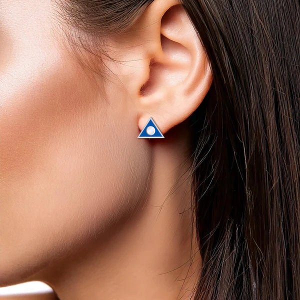 Sterling Silver Post Earrings with Blue Enamel - Hypoallergenic & Lightweight Jewelry for Women - Perfect for Everyday Wear, Gifts & Special Occasions