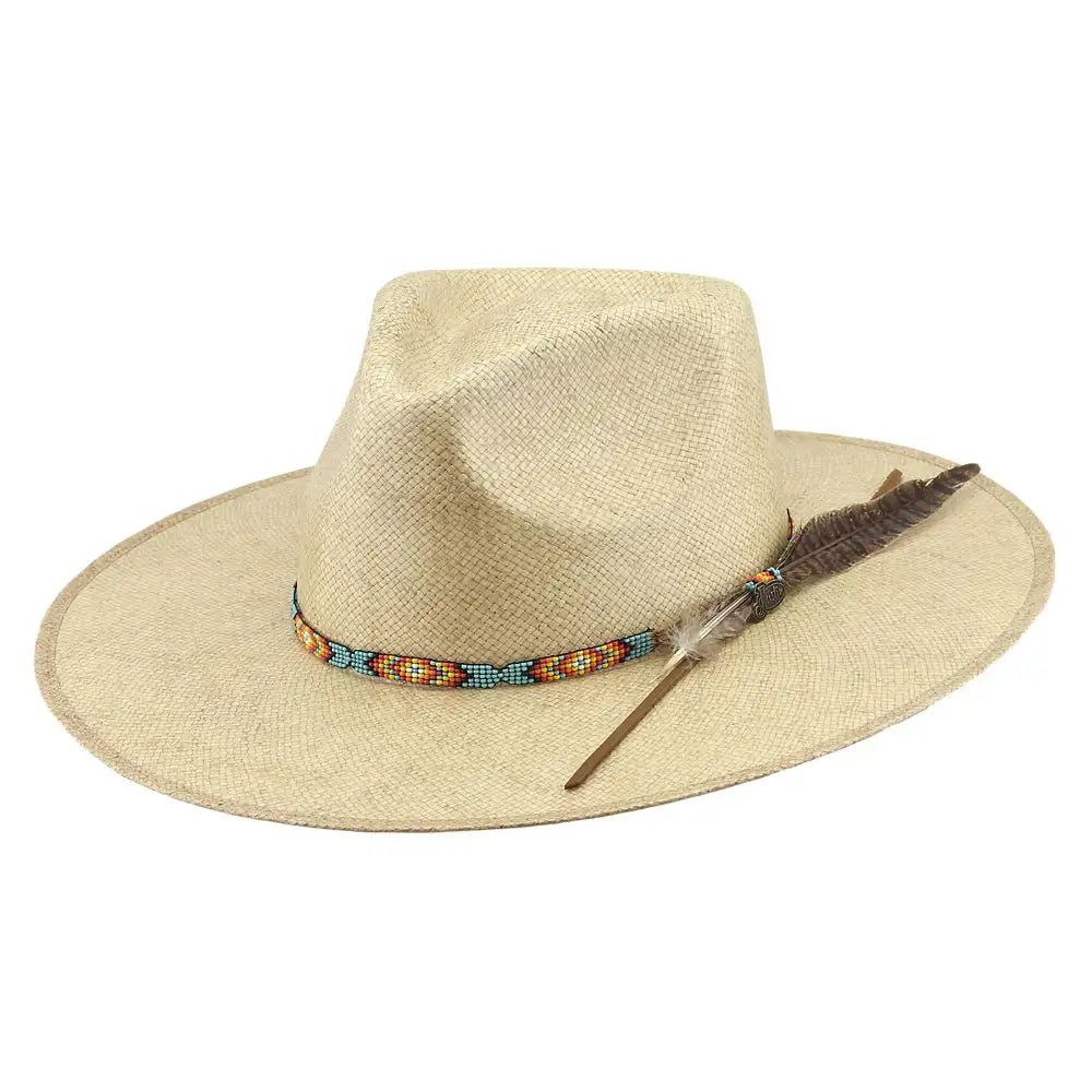 Justin Burnet Straw Cowboy Hat for Men - Western Style Sun Hat with Wide Brim - Perfect for Outdoor Ranchers, Farmers, Rodeo, and Country Music Festivals