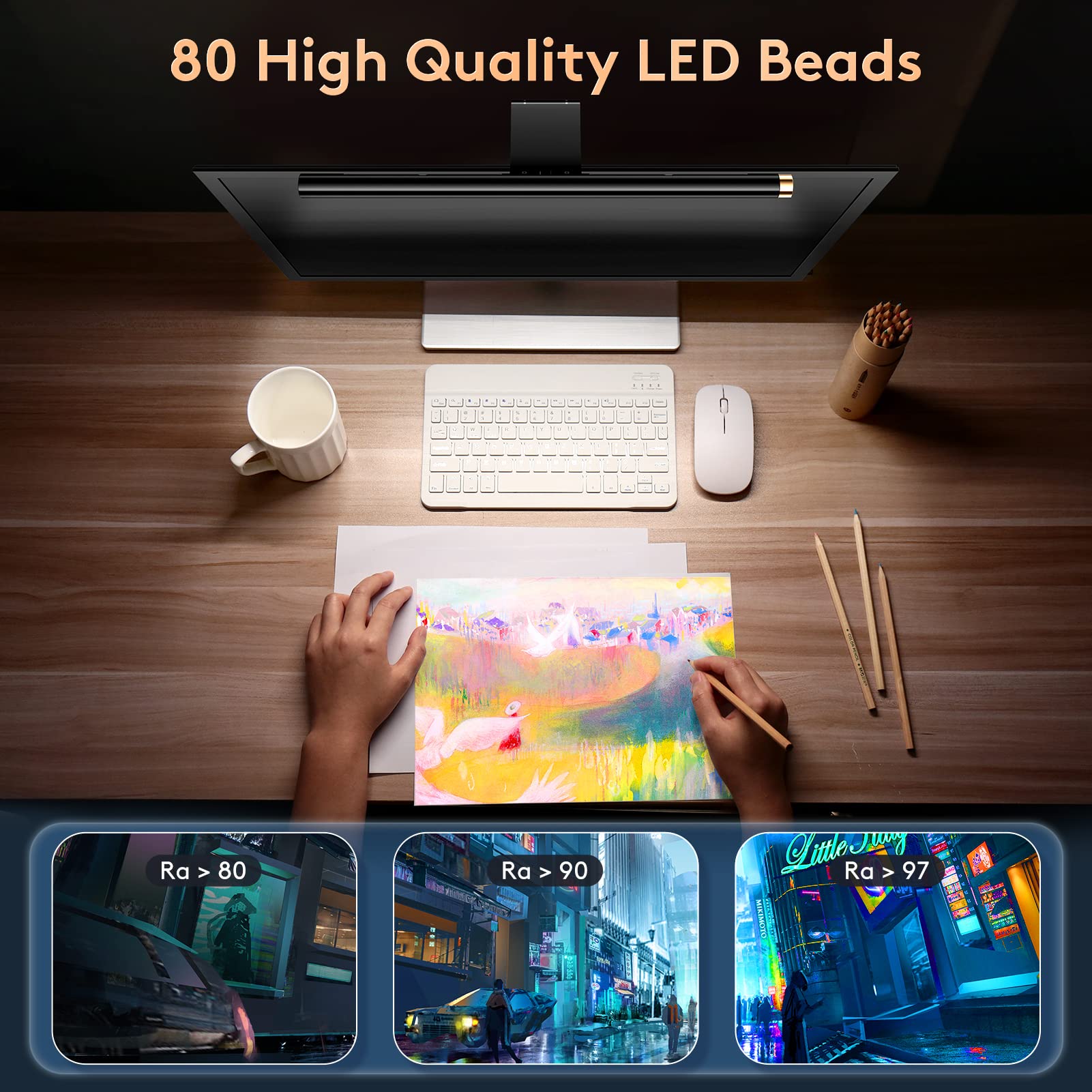 RGB Monitor Light Bar for Flat/Curved Screens - 17.7