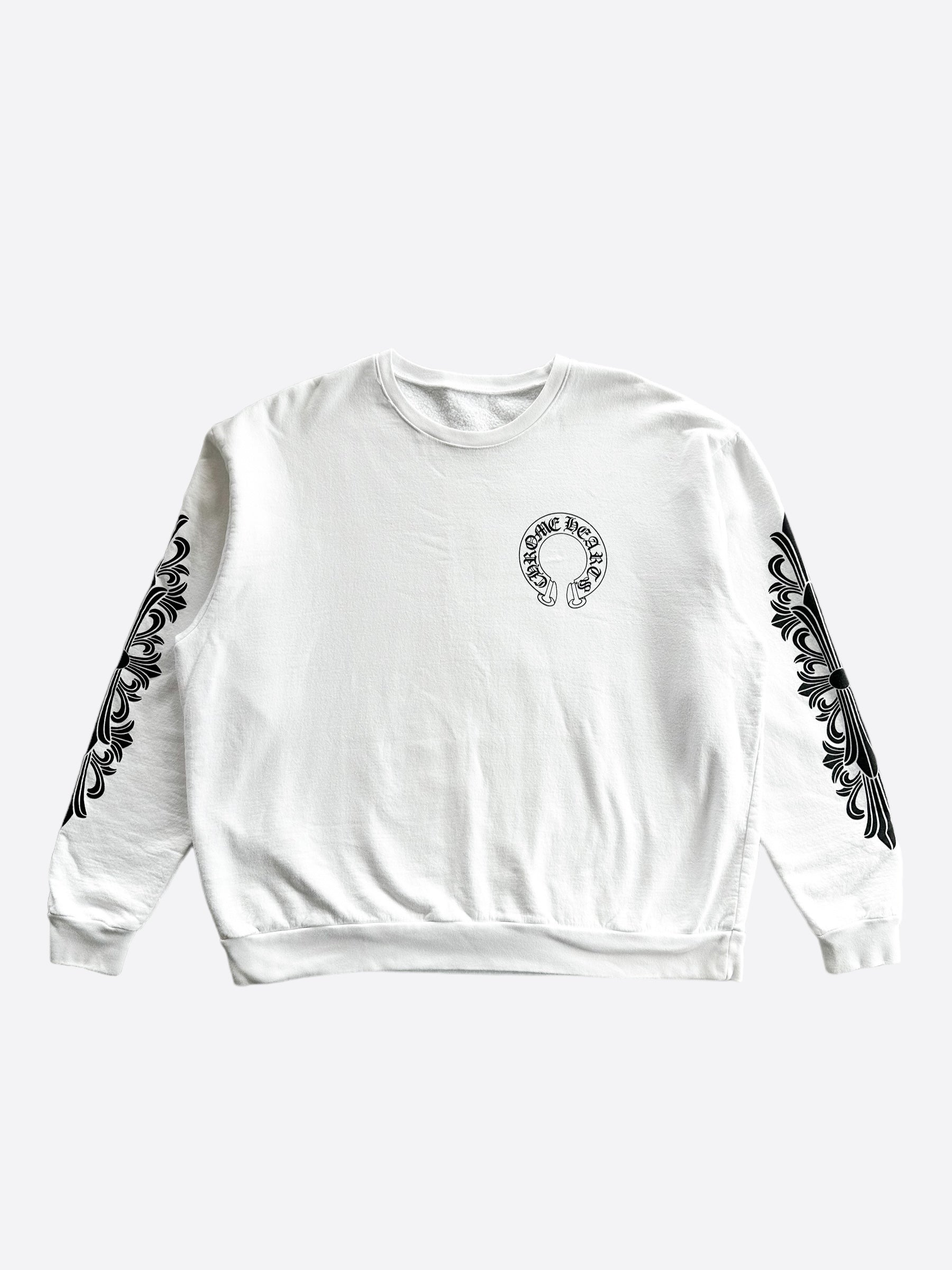 Chrome Hearts White & Black Horseshoe Logo Sweater for Men & Women | Luxury Streetwear Fashion | Perfect for Casual Outfits & Urban Style