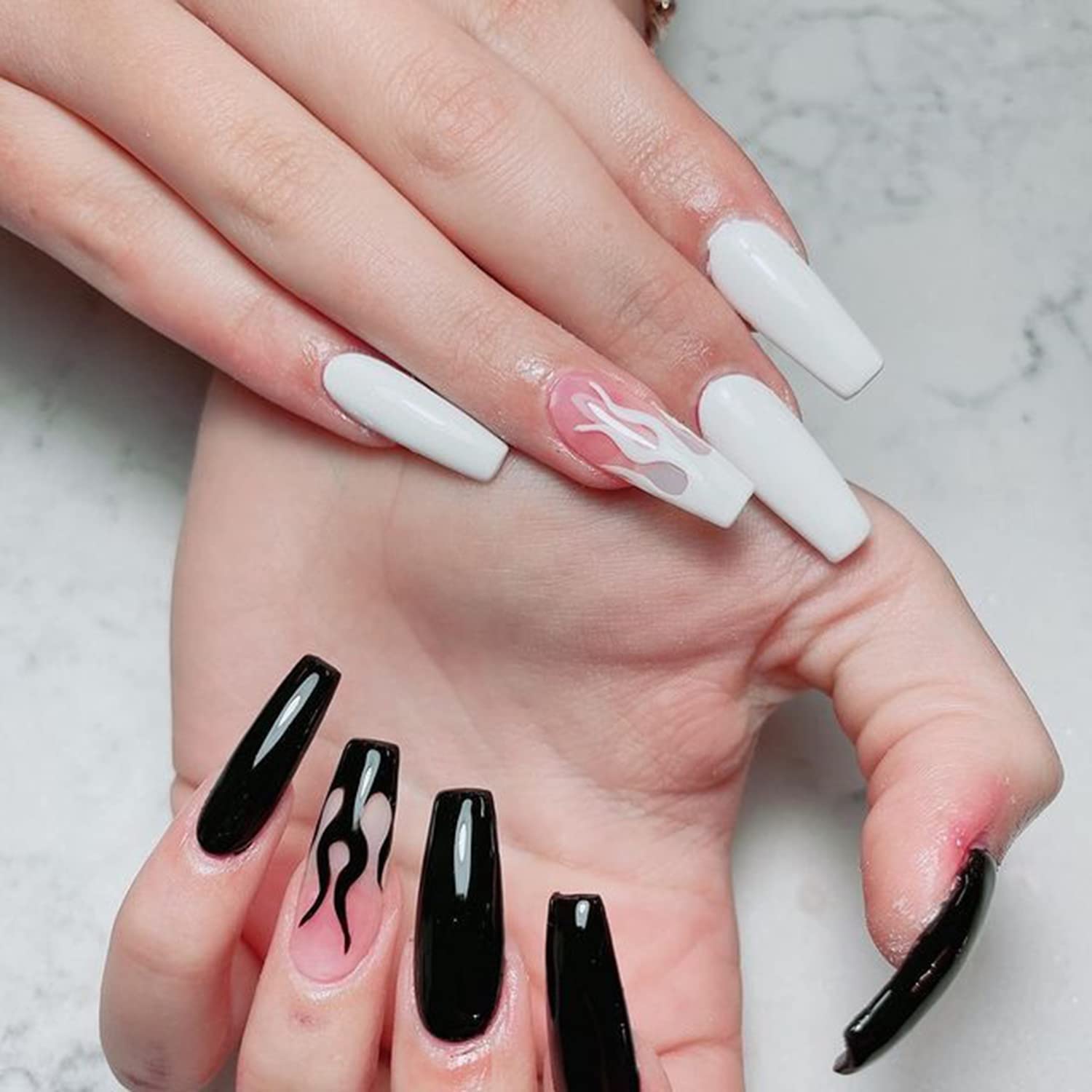 Makartt Professional Gel Nail Polish Kit - 300Pcs Nail Drill Bits & Sanding Bands (80/150/240 Grits) - Black & White Soak Off UV LED Nail Gel Polish Set - Perfect for Salon, Home Manicures & Nail Art Designs