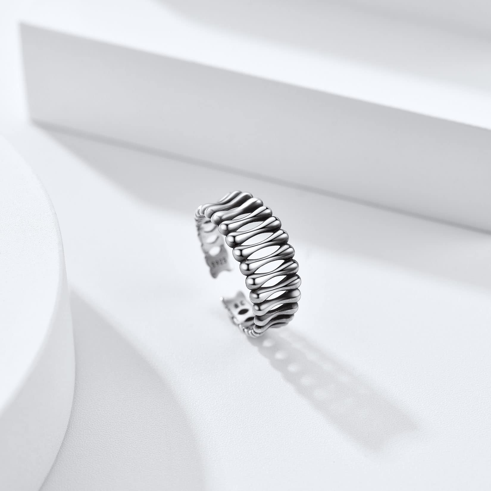 Silvora Sterling Silver Stacking Open Rings for Women & Teens - Elegant Jewelry Gift Set with Delicate Packaging | Perfect for Everyday Wear, Layering & Special Occasions