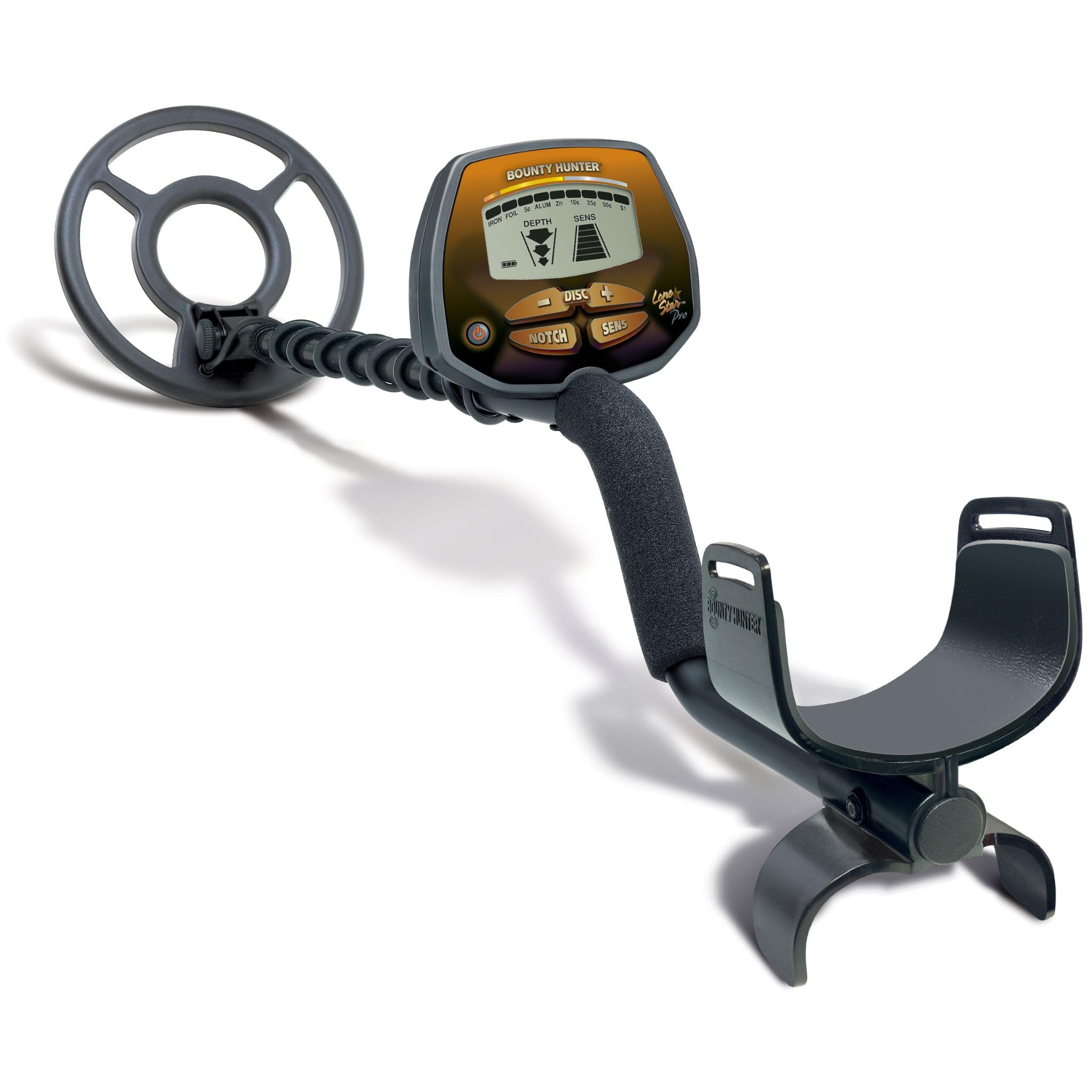 Bounty Hunter Lone Star Pro Metal Detector for Adults & Kids - Waterproof Search Coil, Advanced Discrimination, LCD Display - Perfect for Beach Hunting, Coin Shooting & Treasure Hunting Adventures