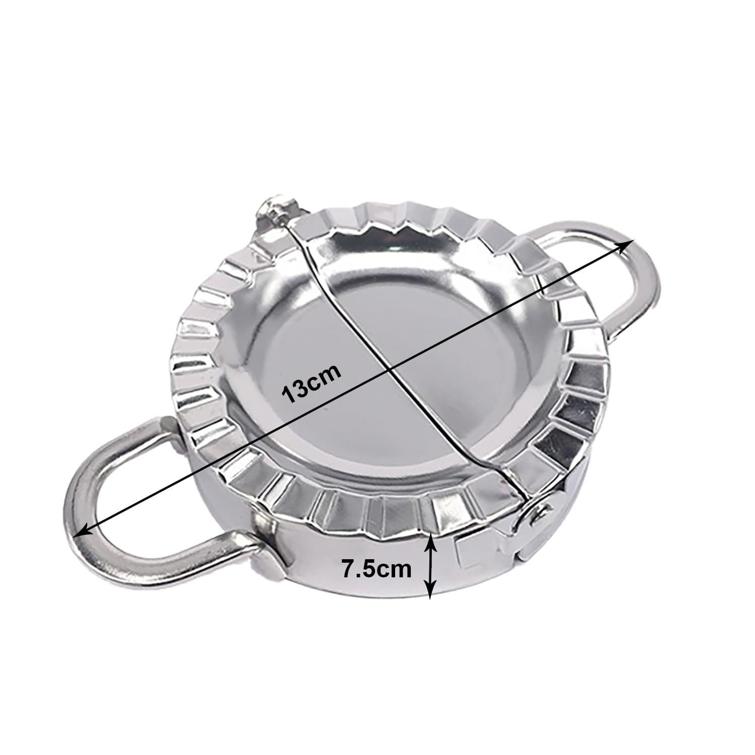 Kuber Industries Stainless Steel Dumpling Maker - Kitchen Dumpling Wrapper Mold for Momos, Gujiya & More | Manual Dumpling Press Tool (Model GS-K0028S, Silver) | Perfect for Homemade Dumplings, Asian Cooking & Party Food Prep
