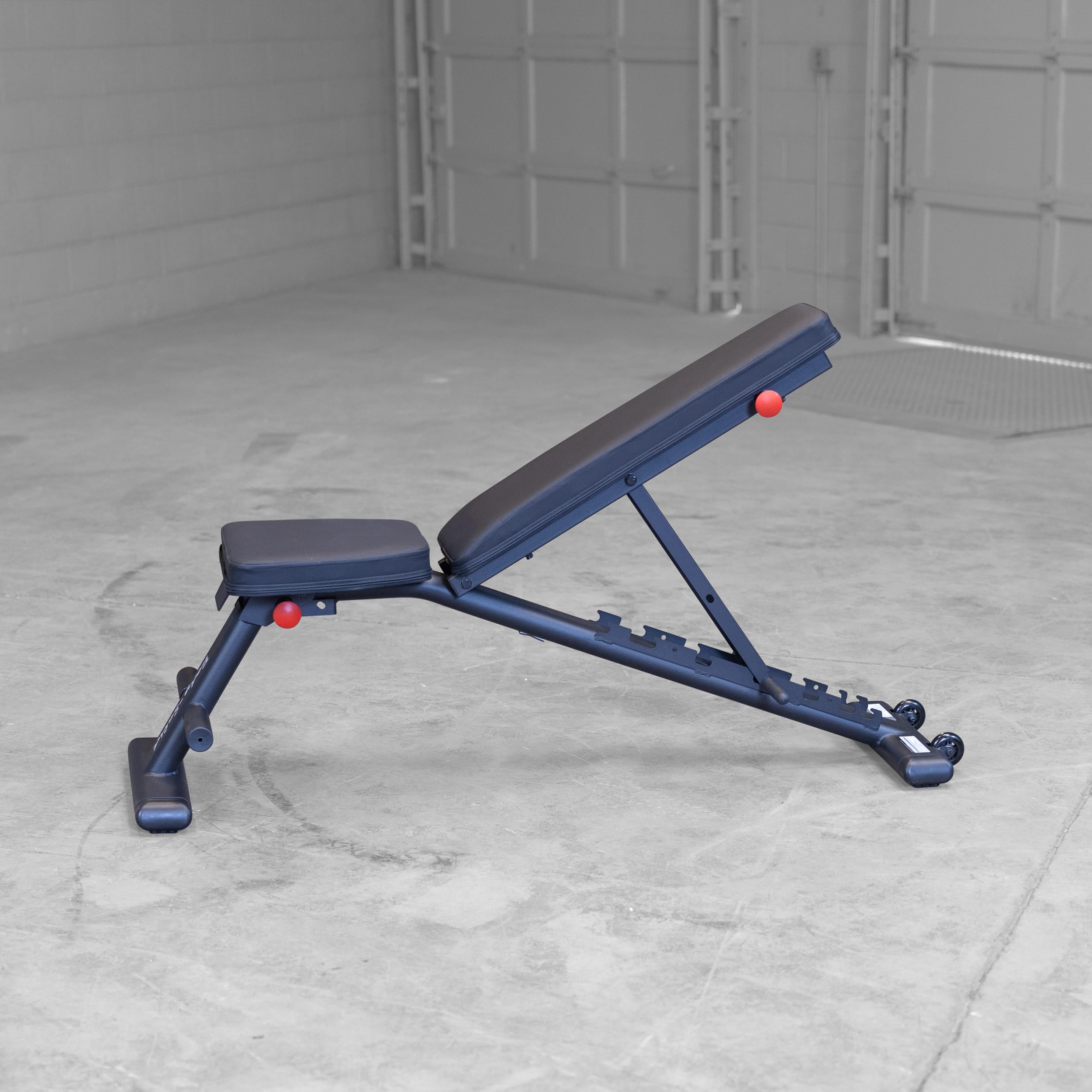 Body-Solid (GFID225B) Adjustable Weight Bench for Full Body Workout - 7-Position Ladder Adjustment, No Assembly Required, Incline/Decline/Flat Settings, Black - Perfect for Home Gym & Strength Training