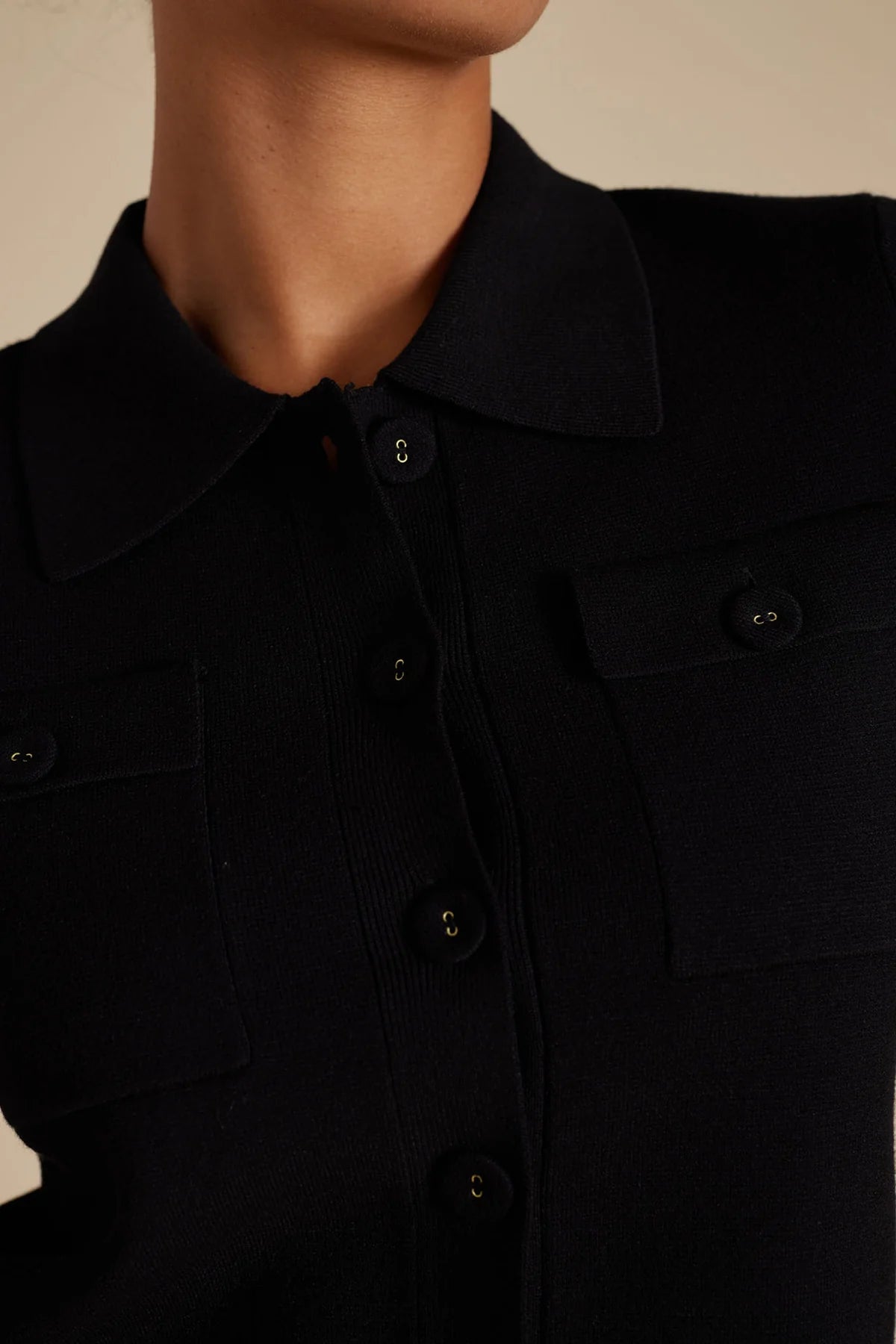Black Chelsea Crepe Knit Jacket for Women - Stylish & Comfortable Outerwear for Fall & Winter Fashion