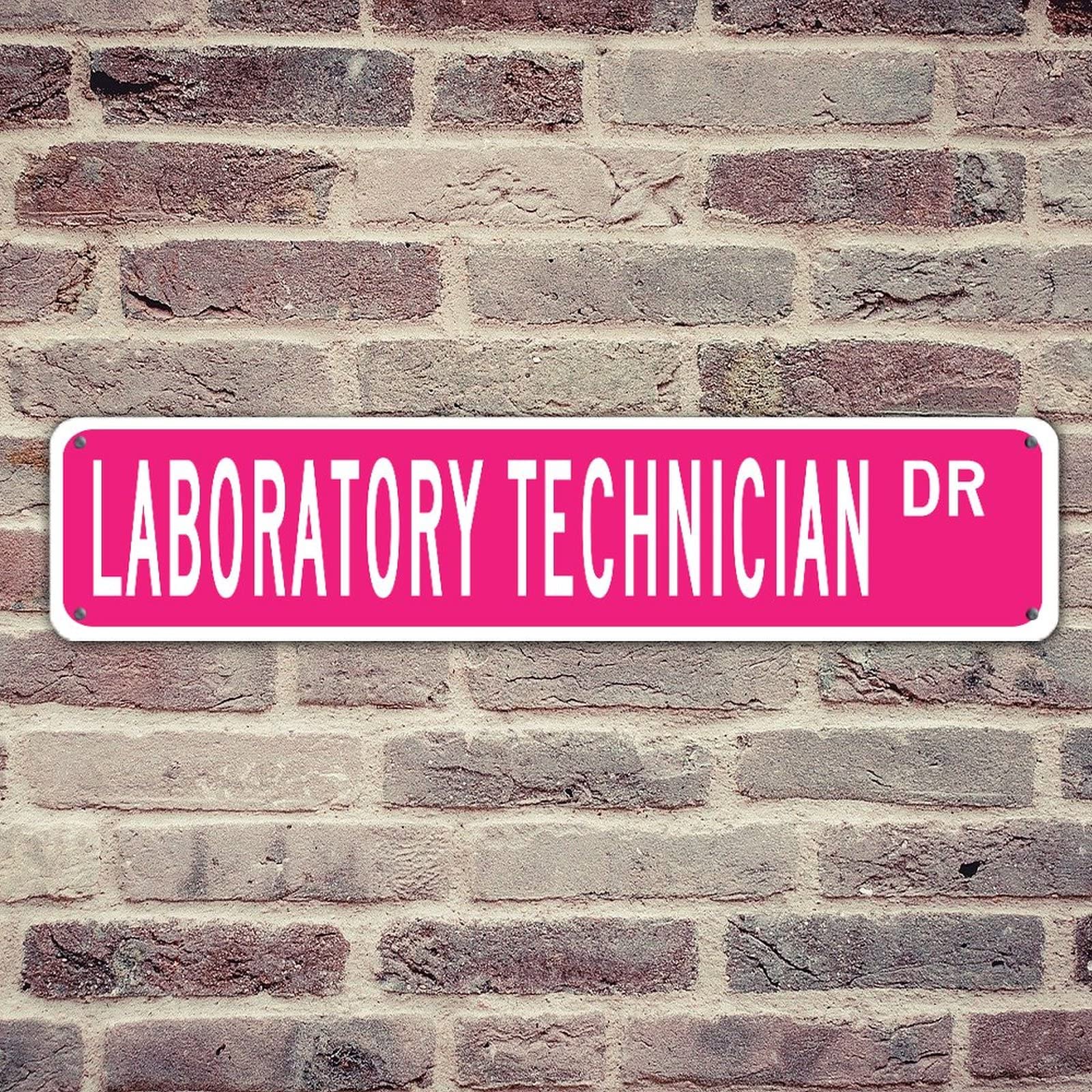 Custom UV Printed Aluminum Sign - Farmhouse Pure Pink 4x18in - Perfect for Office, Garage, Restaurant & Garden Decor - Easy to Mount Road Sign for Laboratory Technicians & Career Professionals