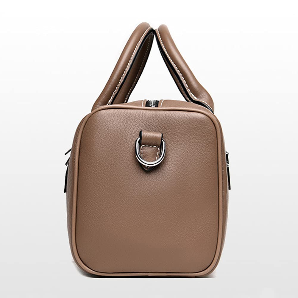 ROUROU Genuine Leather Boston Bag for Women - Large Capacity Top Handle Satchel Shoulder Bag & Crossbody Purse | Perfect for Work, Travel & Everyday Use