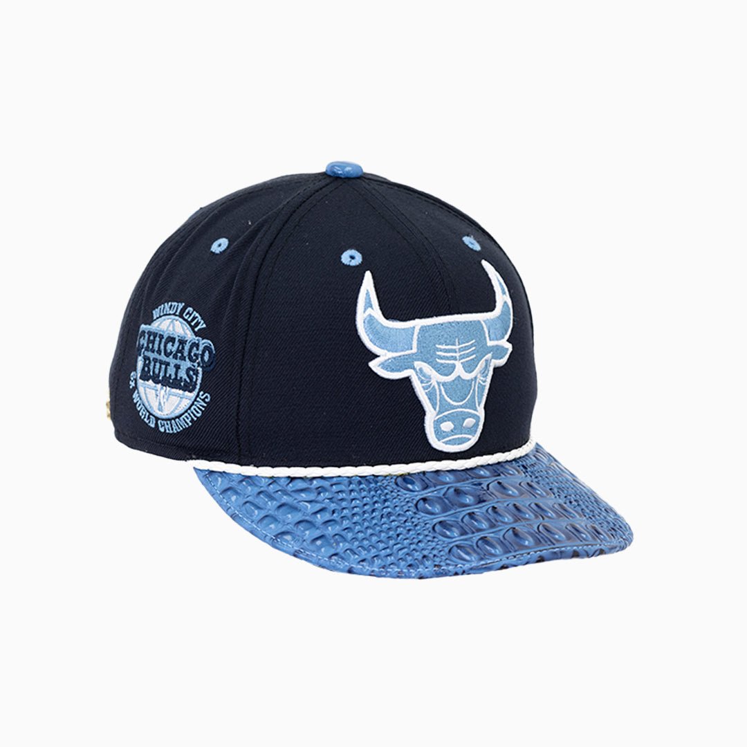 Breyer's Buck 50 Chicago Bulls NBA Snapback Hat with Genuine Leather Visor - Perfect for Basketball Games, Streetwear Fashion & Sports Fans
