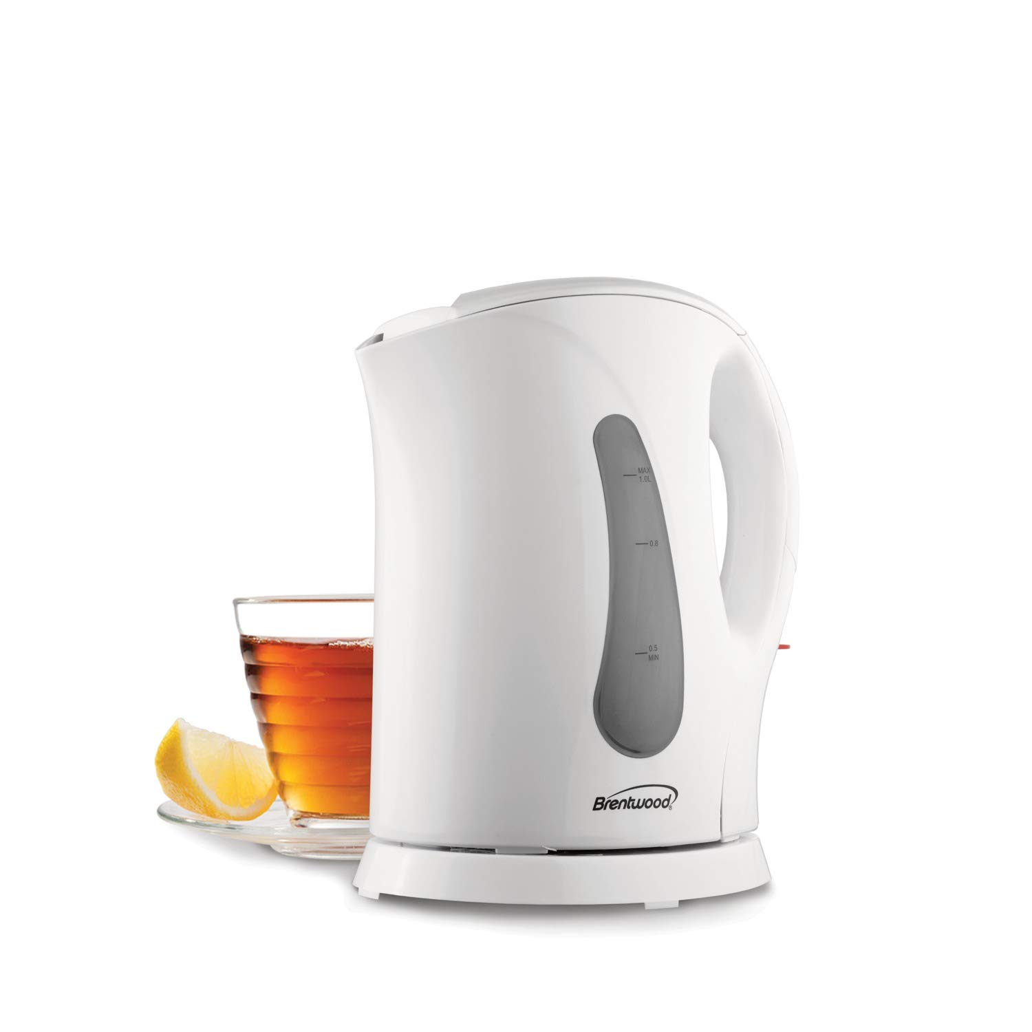 Brentwood 1L Cordless Electric Kettle - BPA Free, Fast Boiling, Auto Shut-Off - Perfect for Home, Office & Travel - White (3-Pack)