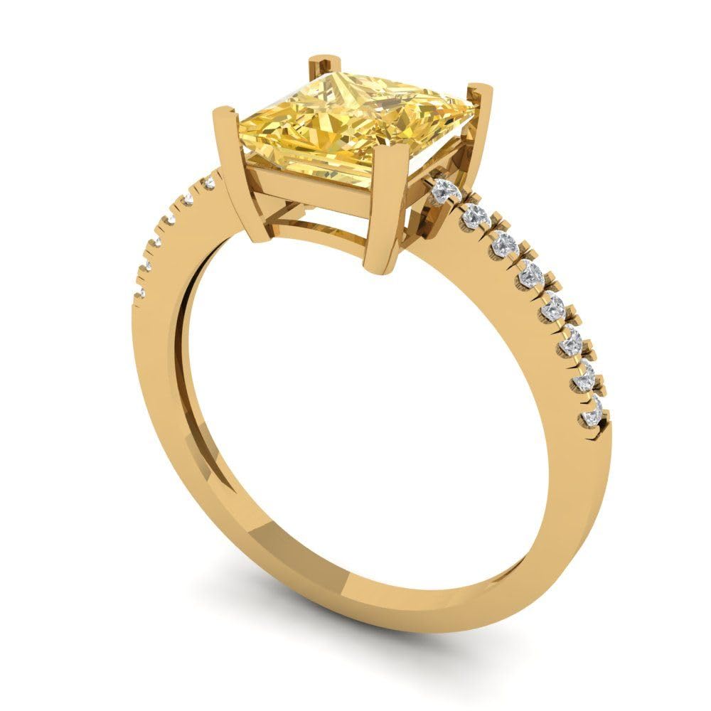 1.66ct Natural Yellow Citrine Ring 18K Gold for Engagement & Wedding