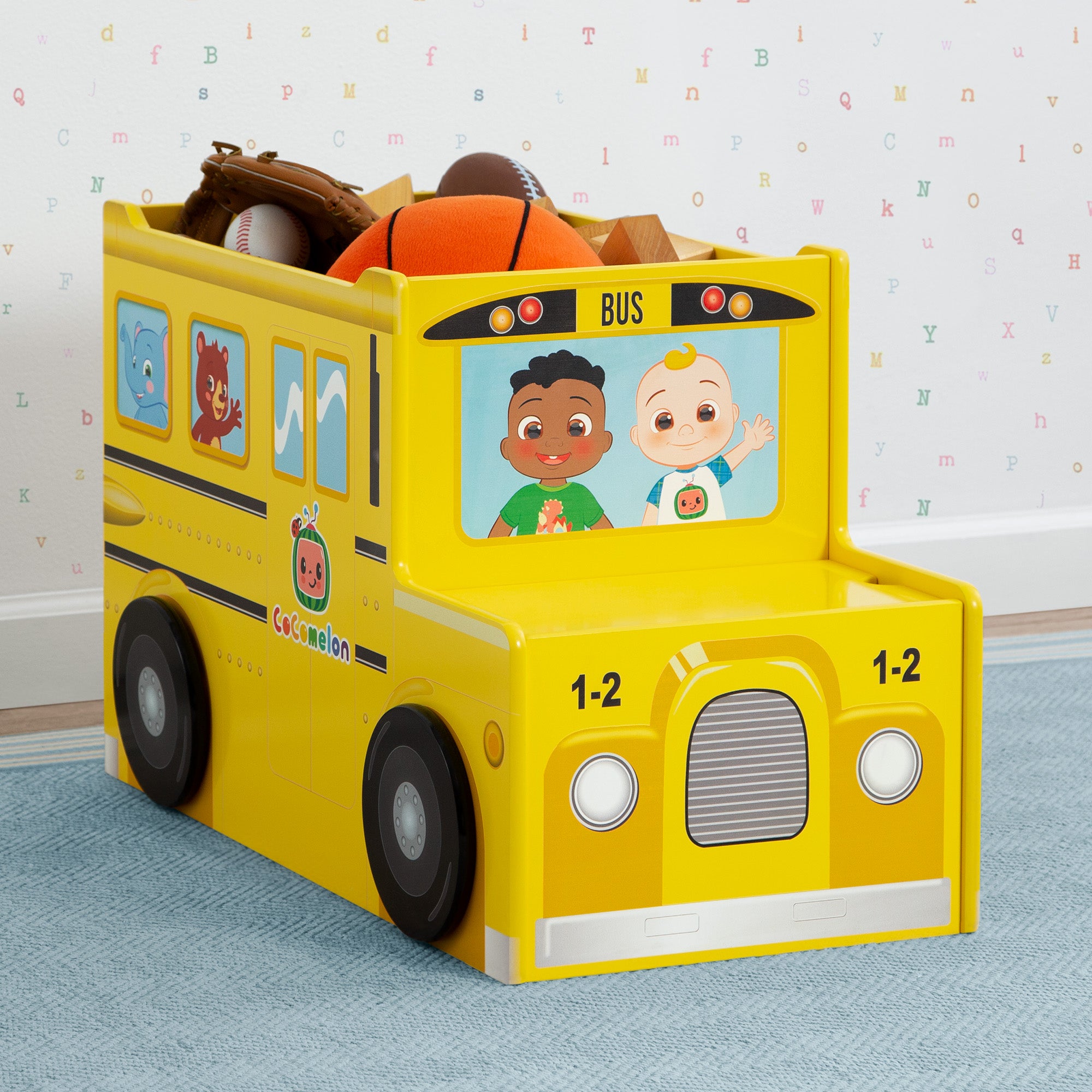 CoComelon School Bus Toy Box - Interactive Learning Toy for Kids with Storage | Perfect for Playtime, Travel & Classroom Activities
