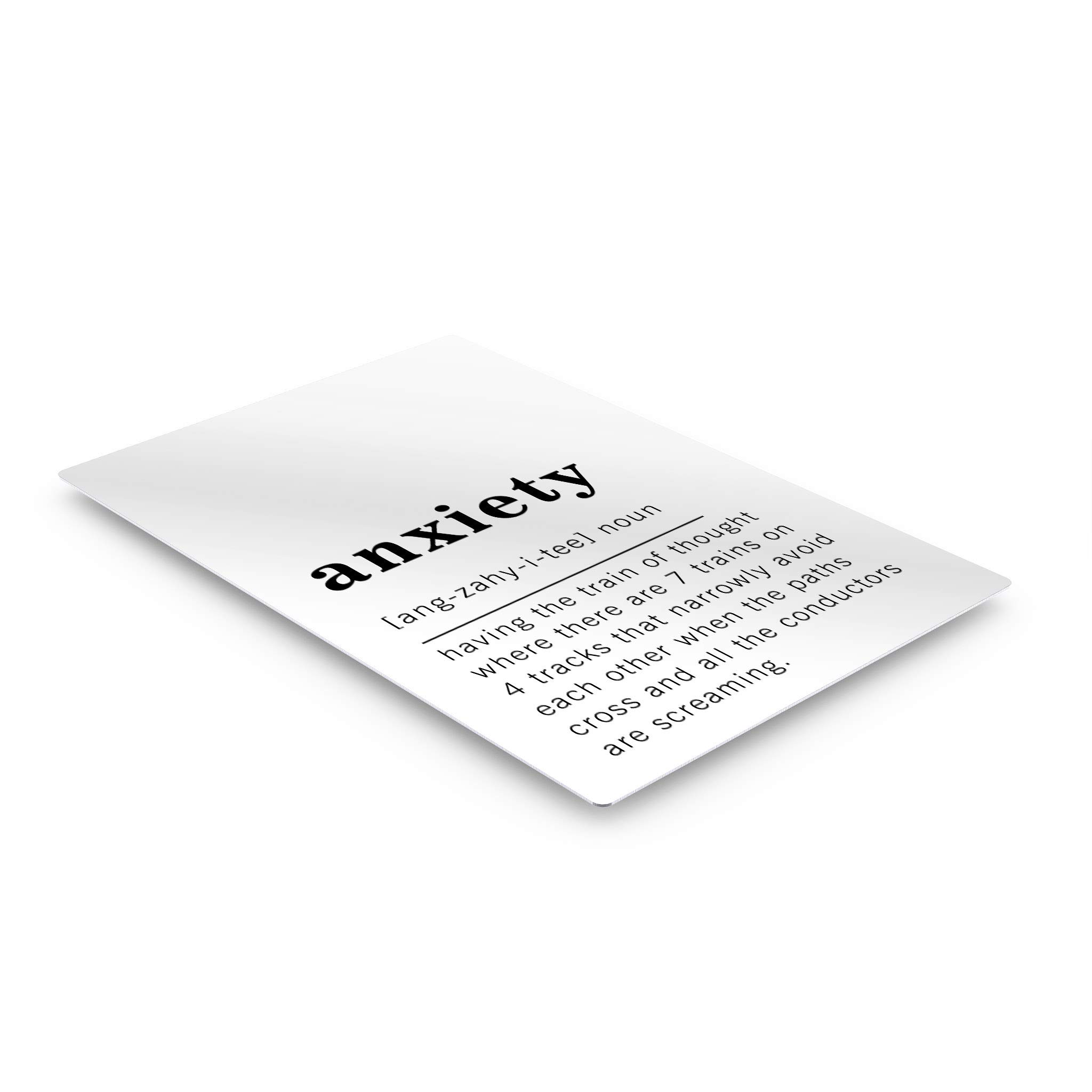 Funny Noun Dictionary Definition of Anxiety Metal Print - Inspirational Quote Wall Art for Office, Living Room, Bedroom & Bathroom - Ready to Hang Home Decor (36x24 Inches) | Made in USA - Perfect for Stress Relief & Humorous Home Decorating