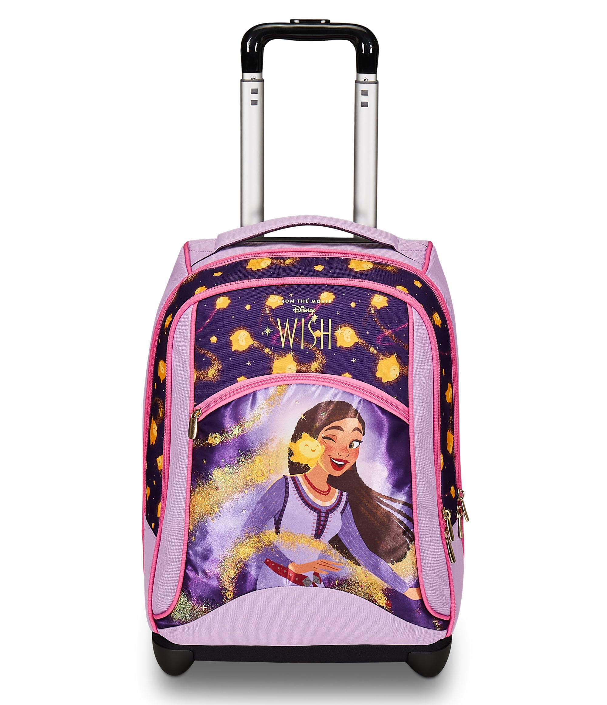 Disney Wish Strong Heart Bright Spirit School Backpack for Kids - Double Compartment, Water Bottle Pocket & Crossover System - Travel Backpack for Boys & Girls - Perfect for School, Travel & Daily Adventures