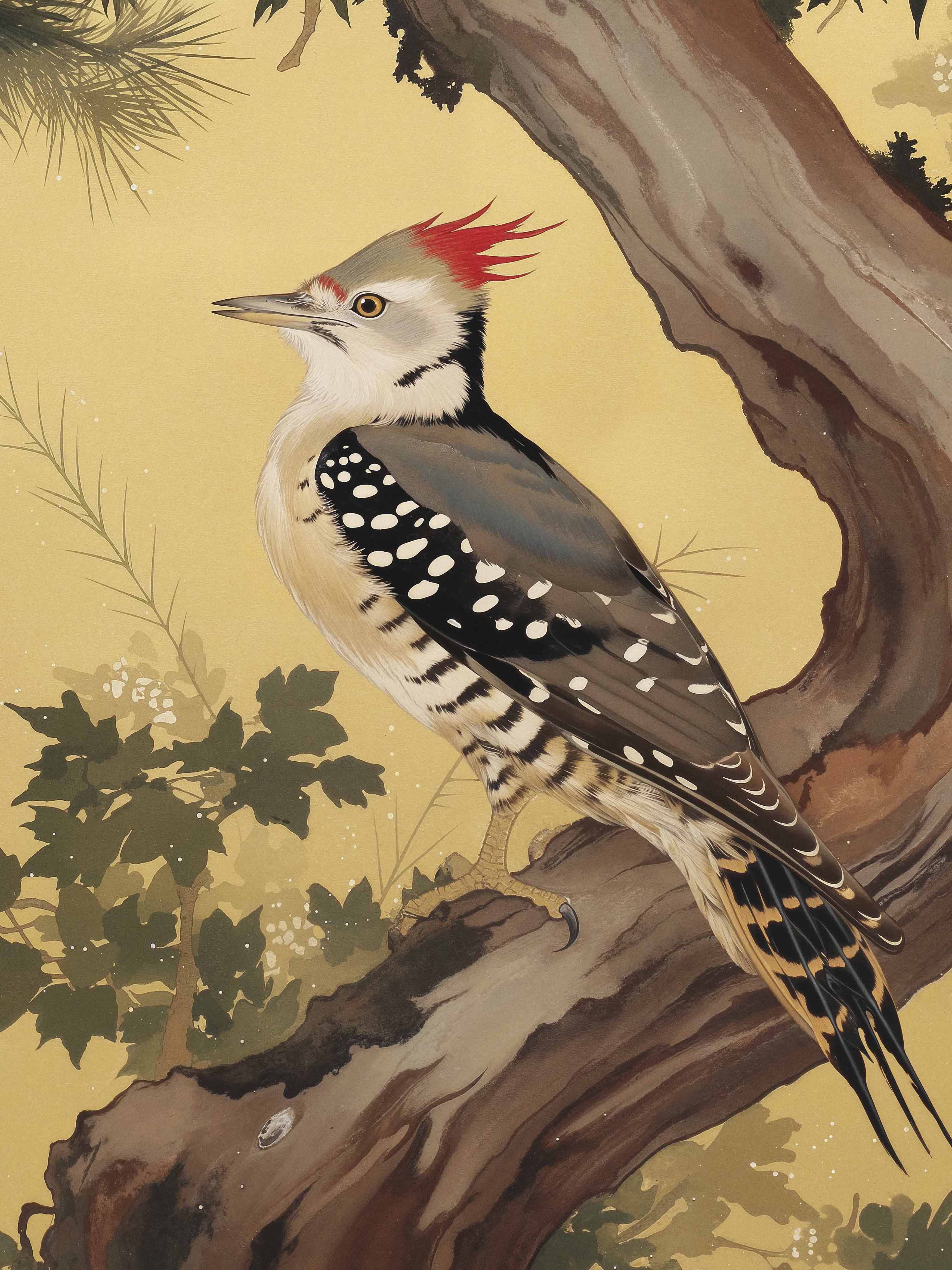 Echoes of the Forest - Woodpecker in Pine Haven Limited Edition Canvas Wall Art - Nature Inspired Home Decor for Living Room, Bedroom & Office