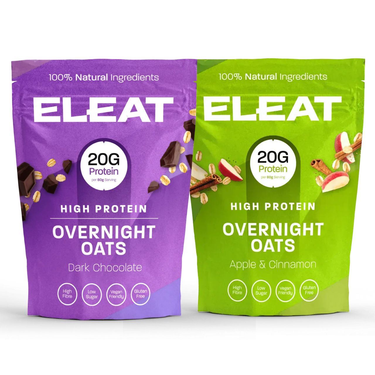 Eleat High Protein Overnight Oats 400g - Healthy Breakfast Meal Prep for Weight Loss & Muscle Gain - Perfect for Busy Mornings, Gym Nutrition & On-the-Go Snacks