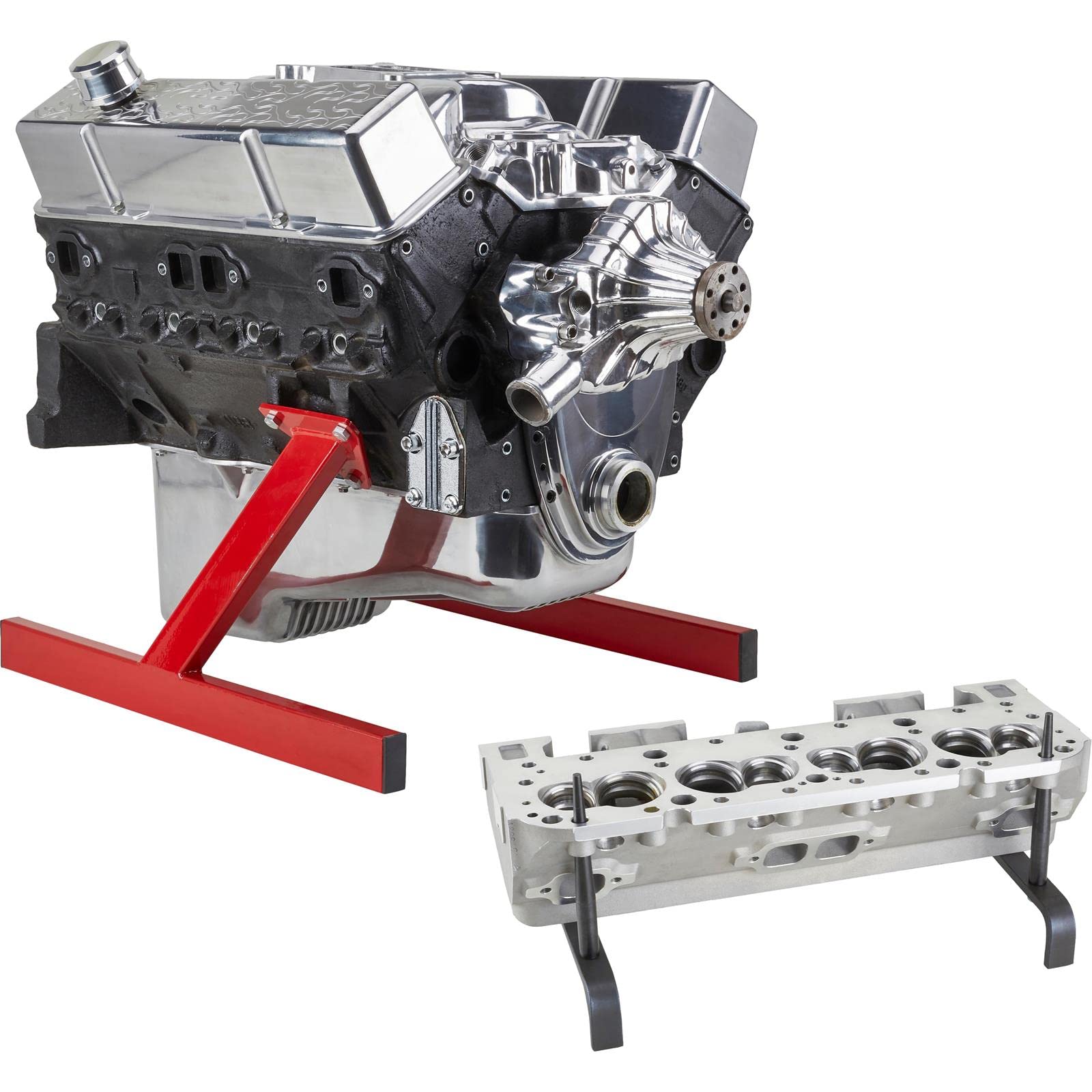 Moroso 62080 Cylinder Head Work Stand & Speedway Motors SBC/BBC Storage Stands - 2pc Head Stand & 2pc Storage Stand Set for Easy Engine Disassembly & Storage | Perfect for Automotive Repair Shops & DIY Engine Builders