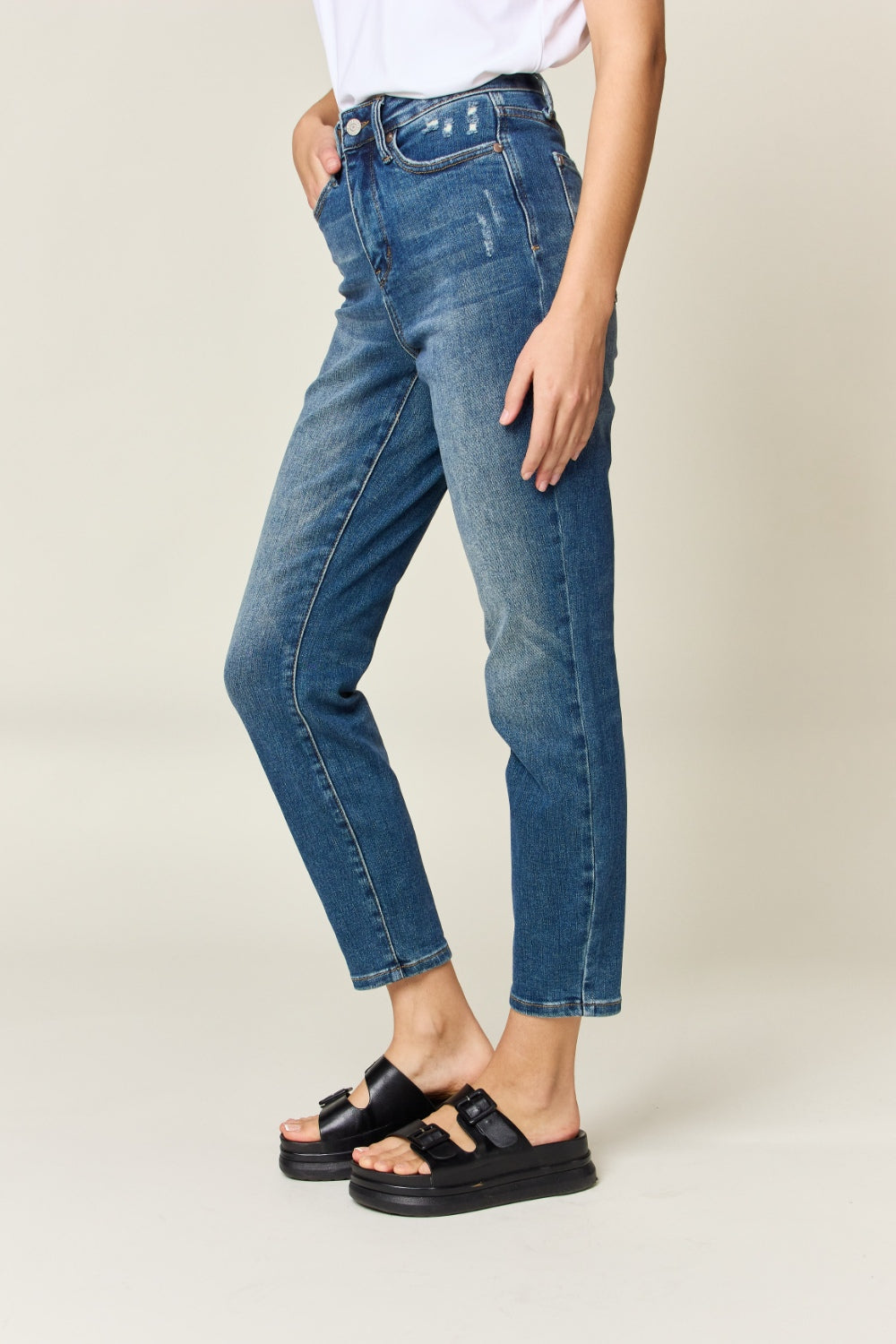 Judy Blue High Waist Tummy Control Slimming Jeans for Women - Comfortable Stretch Denim Pants for Everyday Wear & Casual Outfits