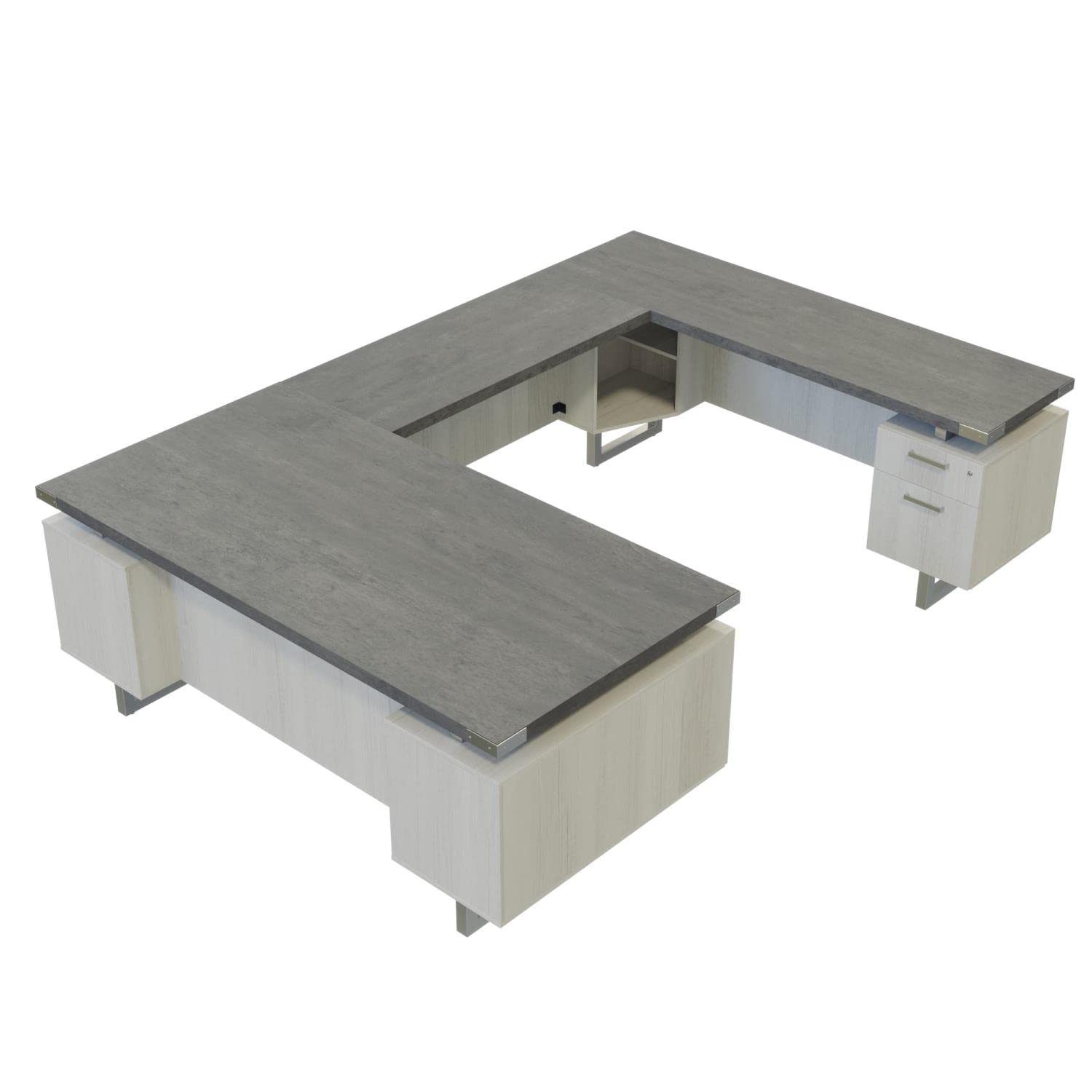 Safco Mirella U-Shaped Office Desk with BBB/BF Certification - Perfect for Home Office, Workspace & Conference Room Setup