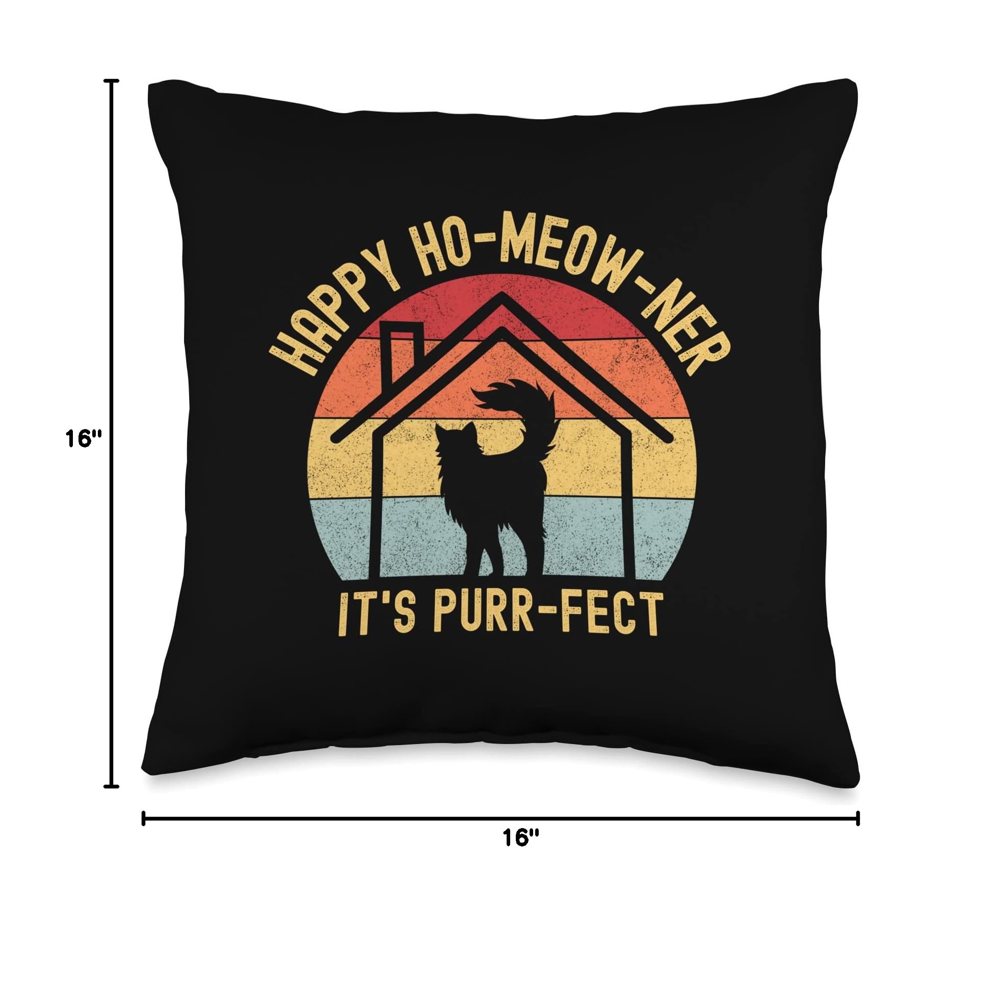 Funny Cat Lover Gift - Cute Cat Throw Pillow for Home Decor, Housewarming Present for New Homeowners | Perfect for Living Room, Bedroom & Sofa Decor