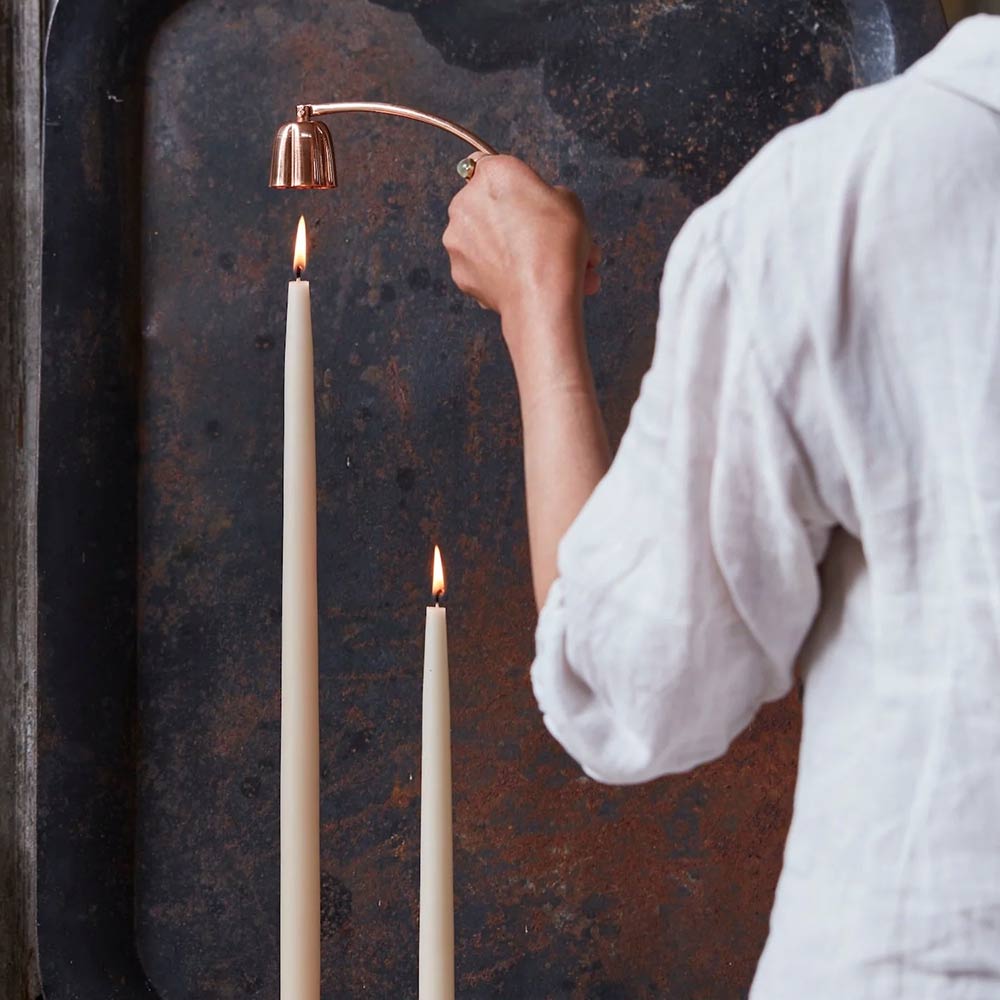 Premium Copper Candle Snuffer with Wooden Handle - Elegant Candle Extinguisher for Home Decor, Wedding Centerpieces & Romantic Dinners