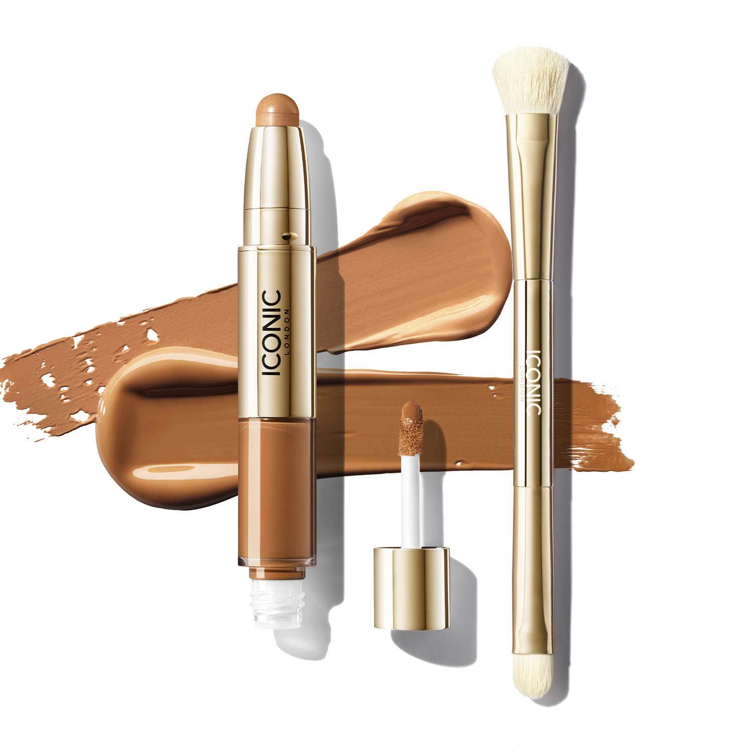 Radiant Concealer & Brightening Duo with Brush - Full Coverage Makeup for Dark Circles & Blemishes - Perfect for Everyday Wear & Special Occasions