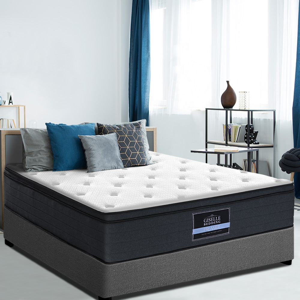 Eve Euro Top Pocket Spring Mattress 34cm Thick King Size - Premium Support for Back Pain Relief & Pressure Relief - Perfect for Master Bedroom, Guest Room & Luxury Hotels