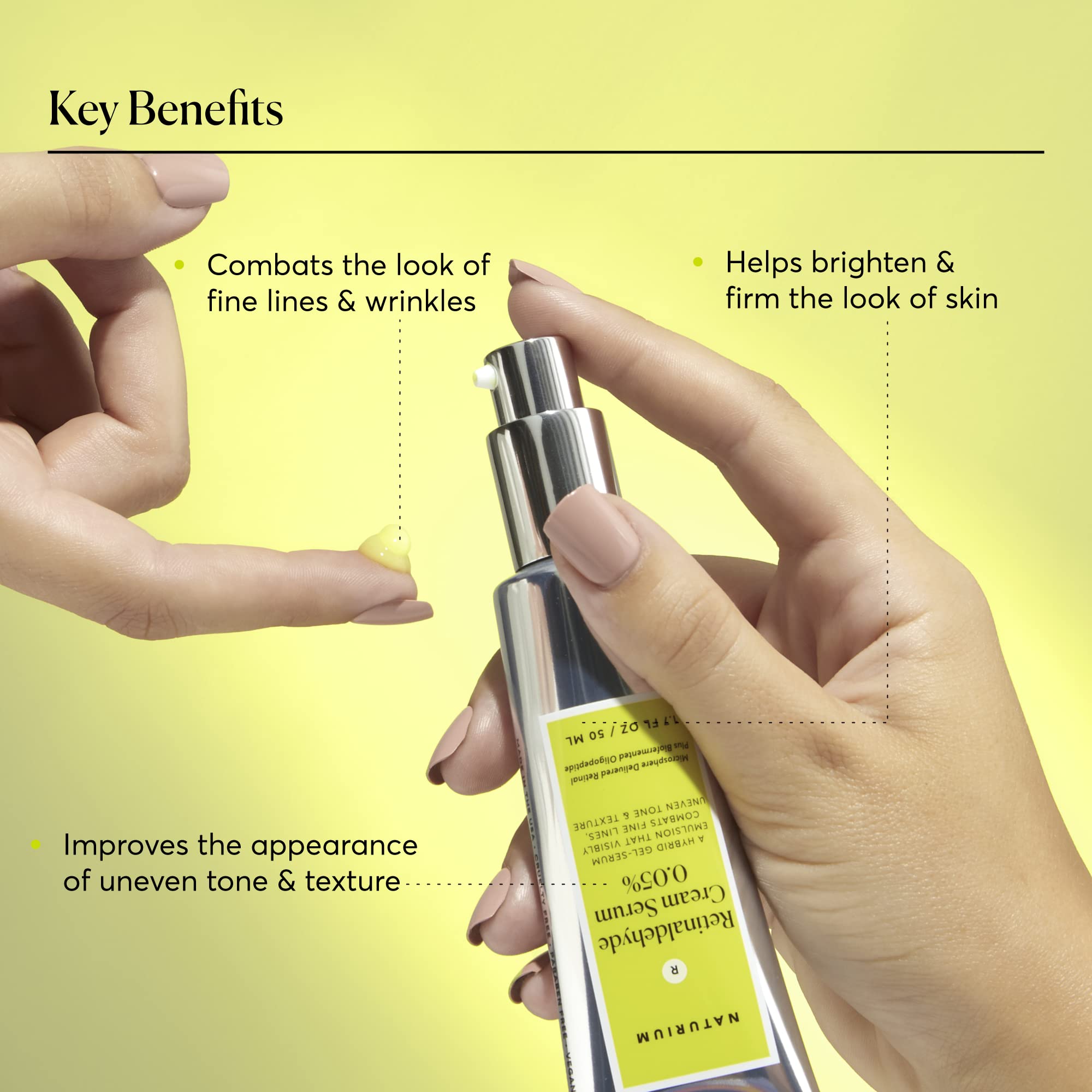 Naturium Retinaldehyde Serum for Face & Body - Anti-Aging, Brightening & Hydrating Skincare Treatment | Perfect for Nighttime Routine & Sensitive Skin Care