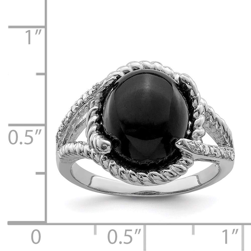 925 Sterling Silver Onyx and Diamond Ring for Women - Elegant Fine Jewelry Gift for Her, Perfect for Anniversaries, Birthdays & Special Occasions