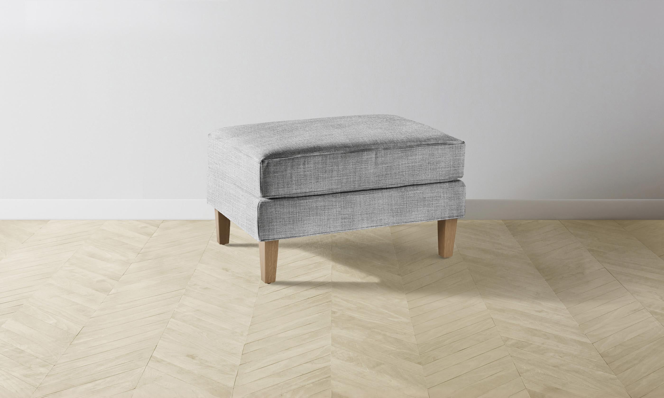 Crosby Ottoman with Performance Textured Tweed Alpine Fabric - Perfect for Living Room, Bedroom & Home Office Comfort & Style