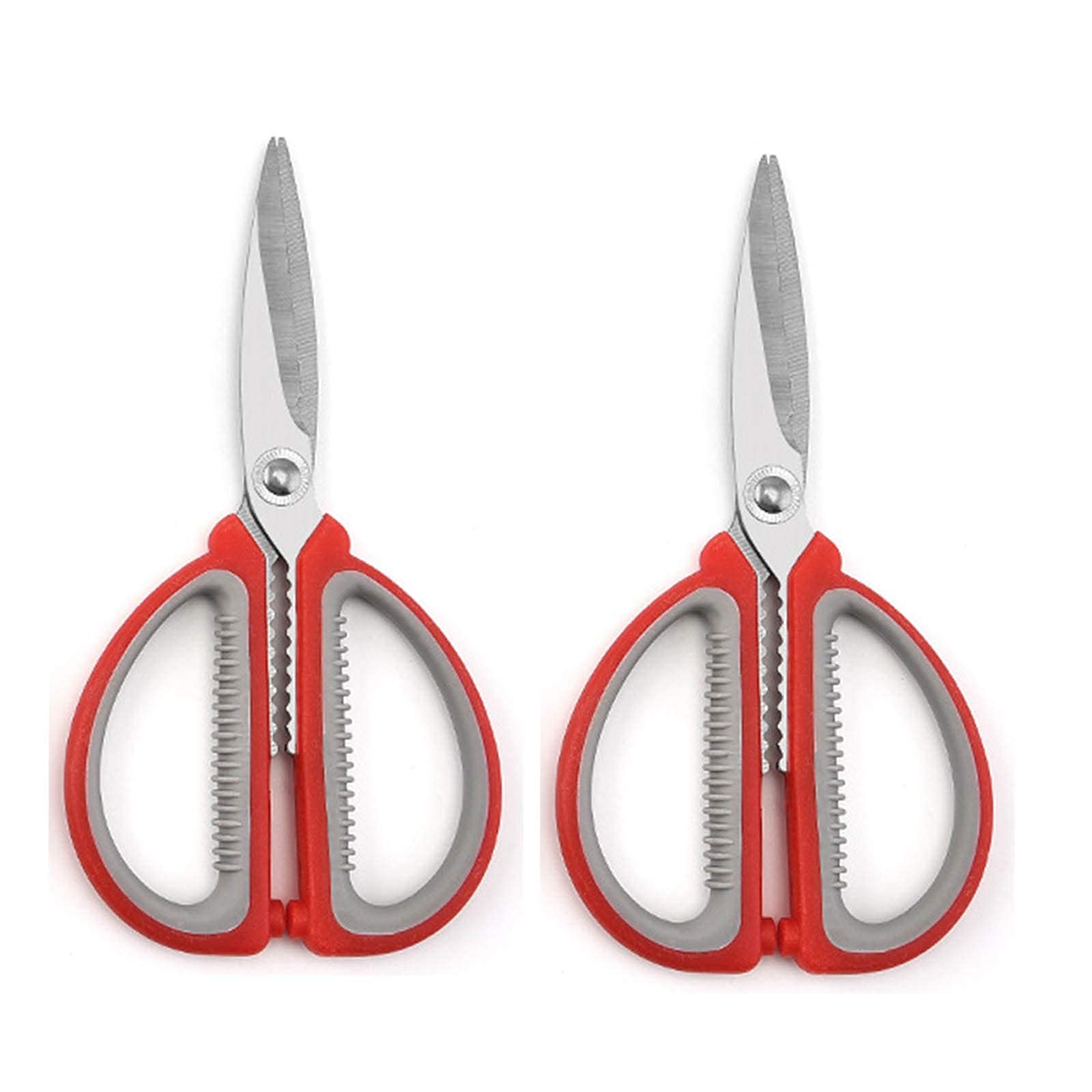 Premium Stainless Steel Kitchen Scissors Set of 2 - Heavy Duty Multipurpose Scissors for Cutting Chicken Bones, Seafood, Herbs & Nuts with Bottle Opener - Essential Cooking & Food Prep Tools for Home Chefs
