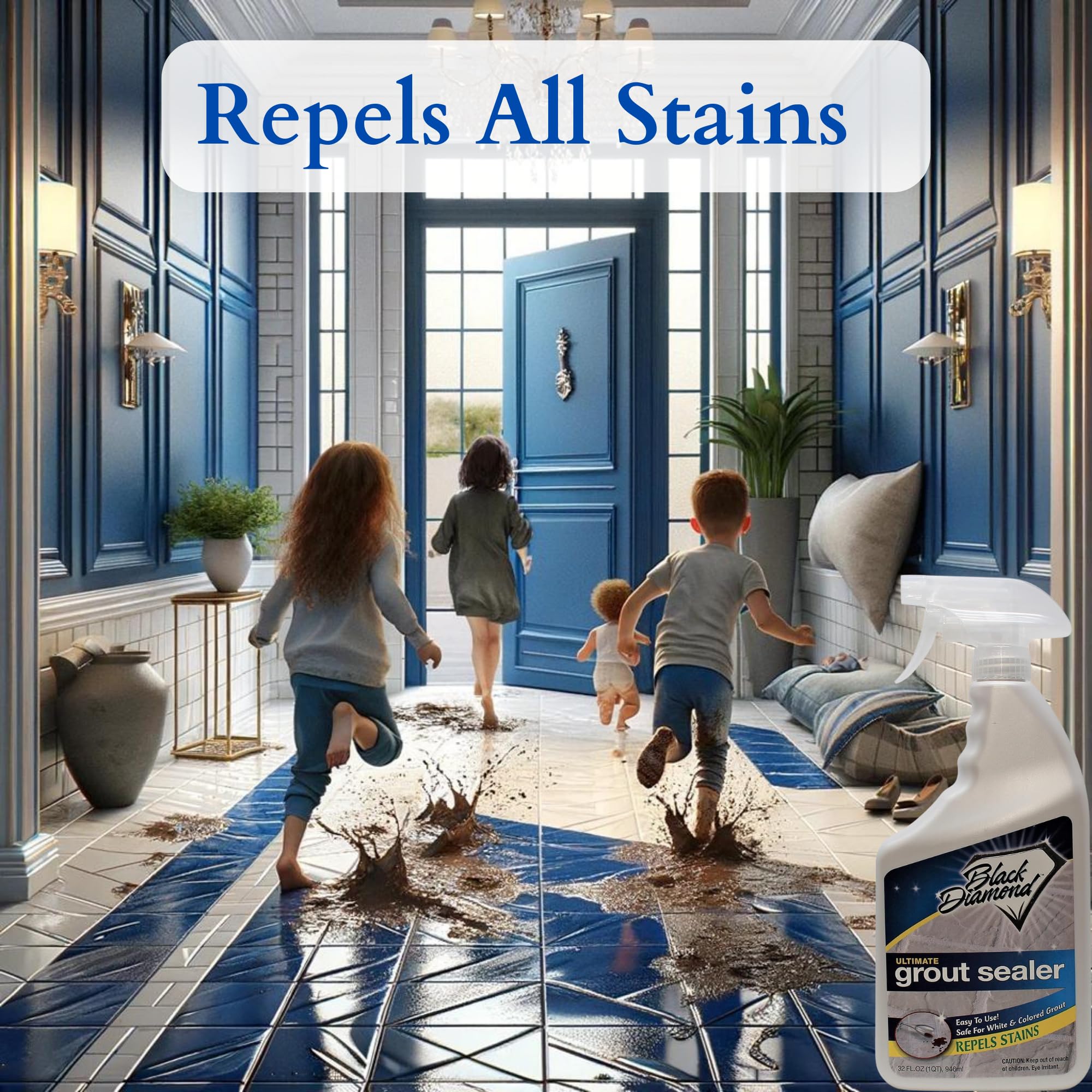 Black Diamond Stoneworks Ultimate Grout Sealer - Premium Stain & Waterproof Protector for Tile, Marble, Floors, Showers & Countertops | Long-Lasting Protection for Bathrooms, Kitchens & High-Traffic Areas