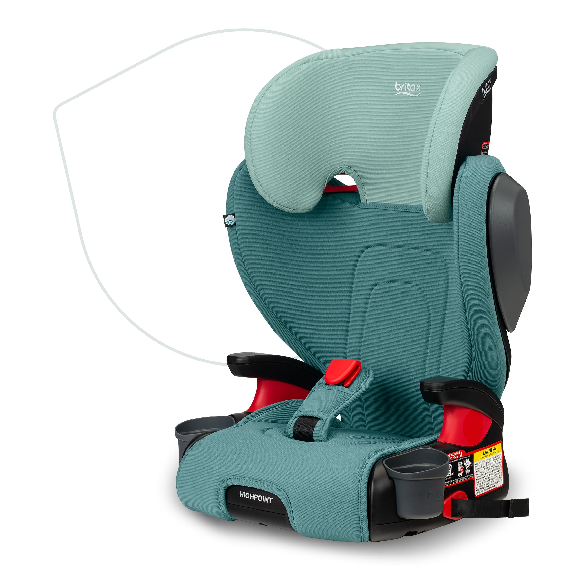 Britax Highpoint Backless Belt-Positioning Booster Car Seat for Kids - SafeWash Green Ombre - Lightweight & Comfortable for Travel, School, and Everyday Use