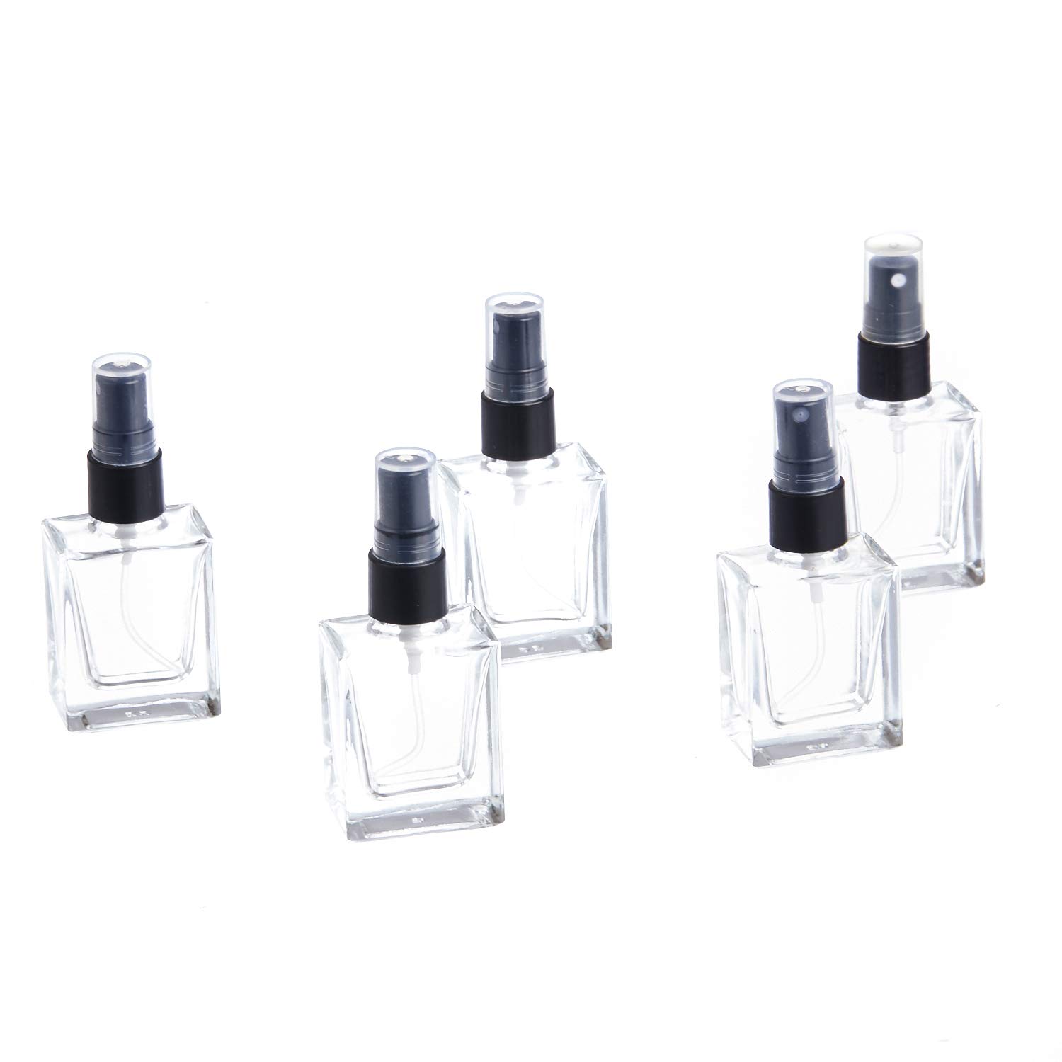 GRN 10ml Refillable Glass Perfume Bottles with Spray Pump - Set of 5 Transparent Travel-Size Bottles for Essential Oils, Cologne & Fragrance | Perfect for DIY, Travel & Gift Giving