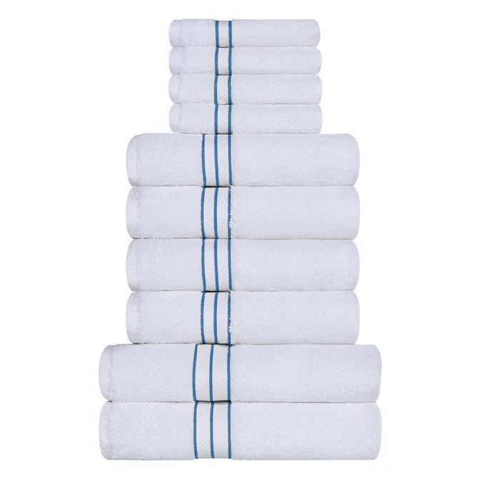 Premium 10-Piece Turkish Cotton Towel Set - Ultra Plush, Highly Absorbent Bath Towels for Spa, Gym & Luxury Home Use