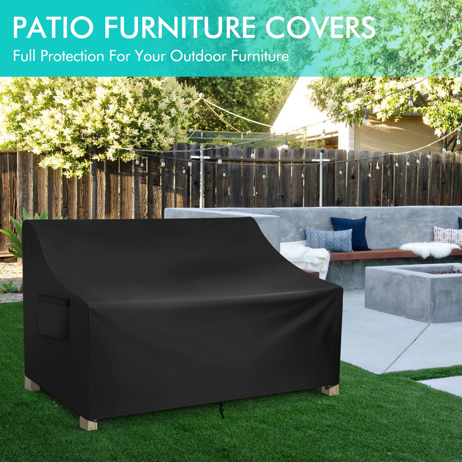 Waterproof 4-Seater Outdoor Sofa Cover - Heavy Duty Patio Couch Cover for Large Lawn Furniture (104
