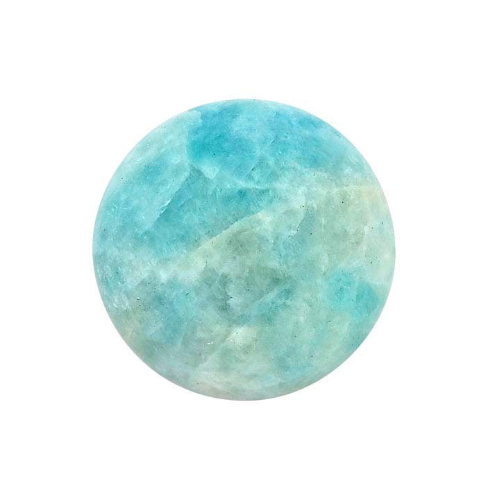 Natural Amelia Teal Amazonite Cabochon 8mm 10mm 12mm Round Gemstone - Handcrafted in USA for Jewelry Making, Wire Wrapping & Healing Crystals