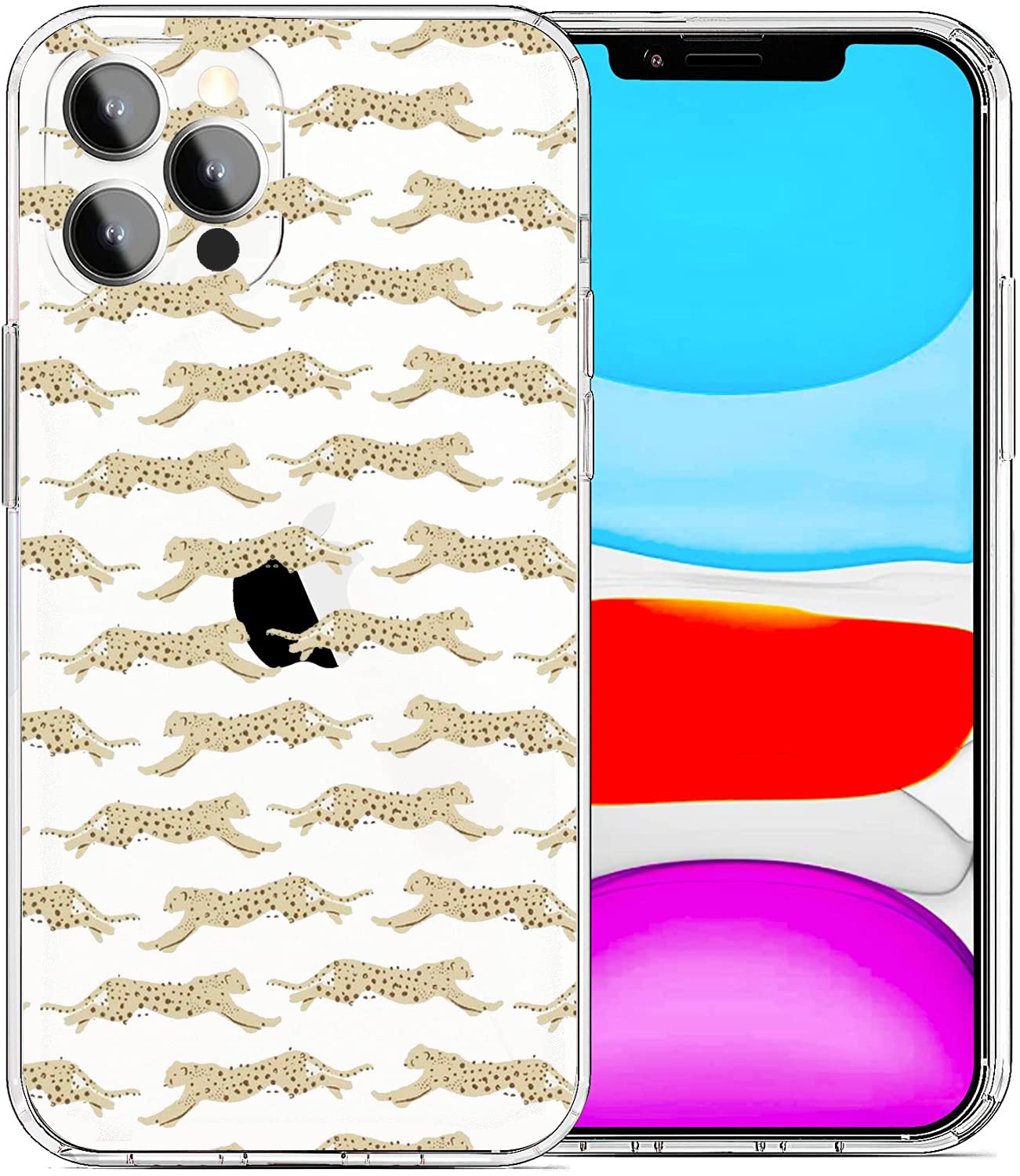 Clear Shockproof Protective iPhone 13 Pro Max Case with Aesthetic Leopard Design - Compatible for Men, Women, Boys & Girls - Perfect for Everyday Use, Travel & Outdoor Activities