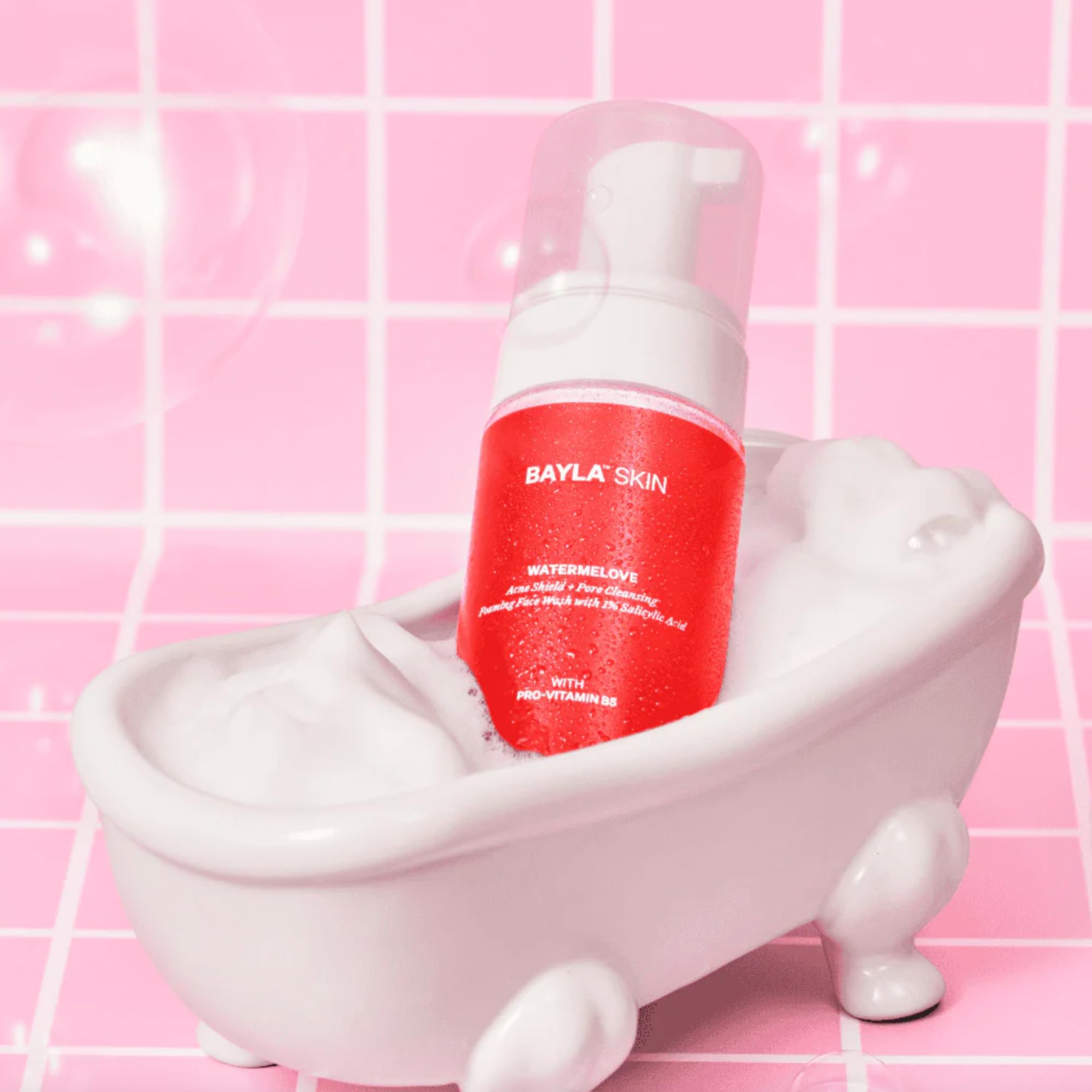 Bayla Skin Watermelon Anti-Acne Face Wash with 1% Salicylic Acid - Sulfate-Free Foaming Cleanser for Acne, Blackheads & Whiteheads - Gentle & Odorless 100ml - Perfect for Daily Skincare & Sensitive Skin