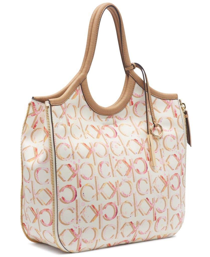 Calvin Klein Gabrianna Novelty Slim Side Zip Tote Bag for Women - Stylish & Functional Work Purse, Perfect for Office, Travel & Everyday Use