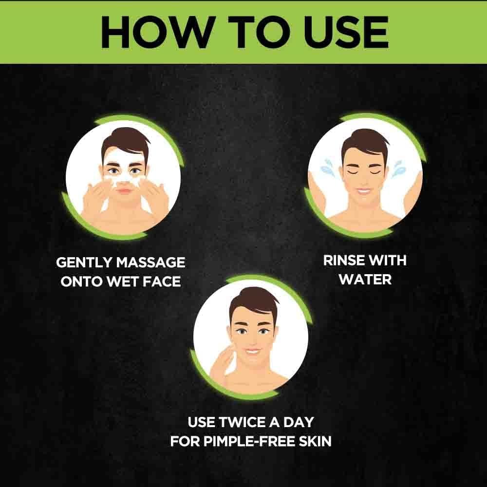 Garnier Men Acno Fight Anti-Pimple Face Wash 50g (Pack of 3, 150g Total) - Deep Cleansing for Oily & Acne-Prone Skin - Daily Skincare Routine for Men