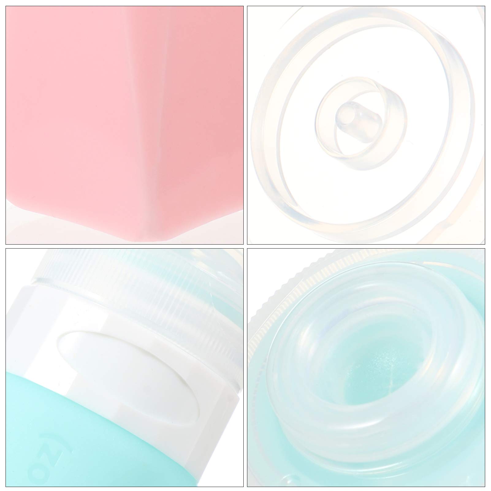 5-Pack Silicone Travel Bottles for Toiletries, Leak-Proof Cosmetic Containers - Perfect for Hand Soap, Lotion & Shampoo on Airplane Trips & Vacations
