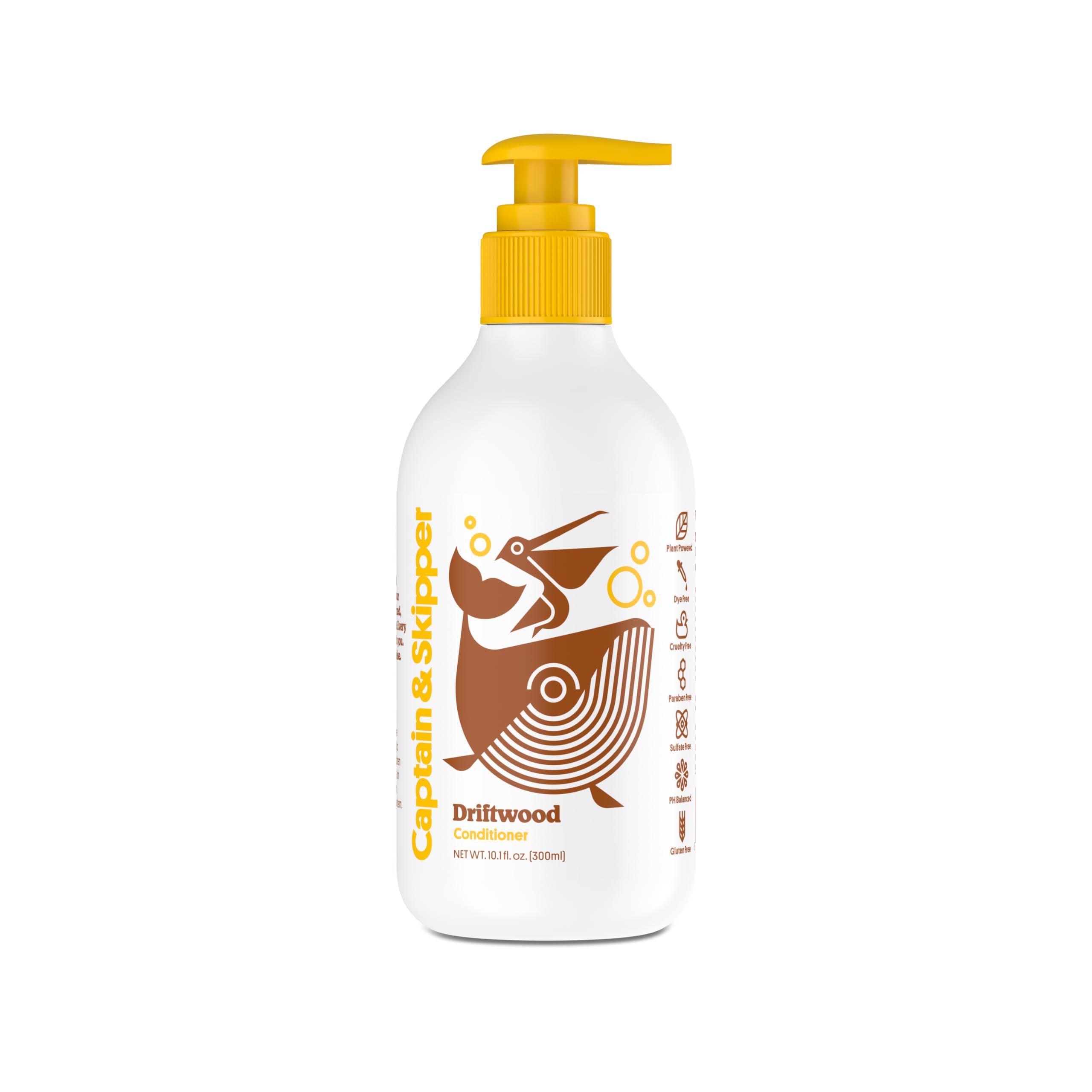 Captain & Skipper Kids Conditioner - Gentle Detangling & Moisturizing Hair Treatment for All Hair Types | Sulfate Free, Dye Free, Paraben Free, Non-toxic | Natural Driftwood Scent | Perfect for Daily Hair Care, Swim Days & Sensitive Scalps