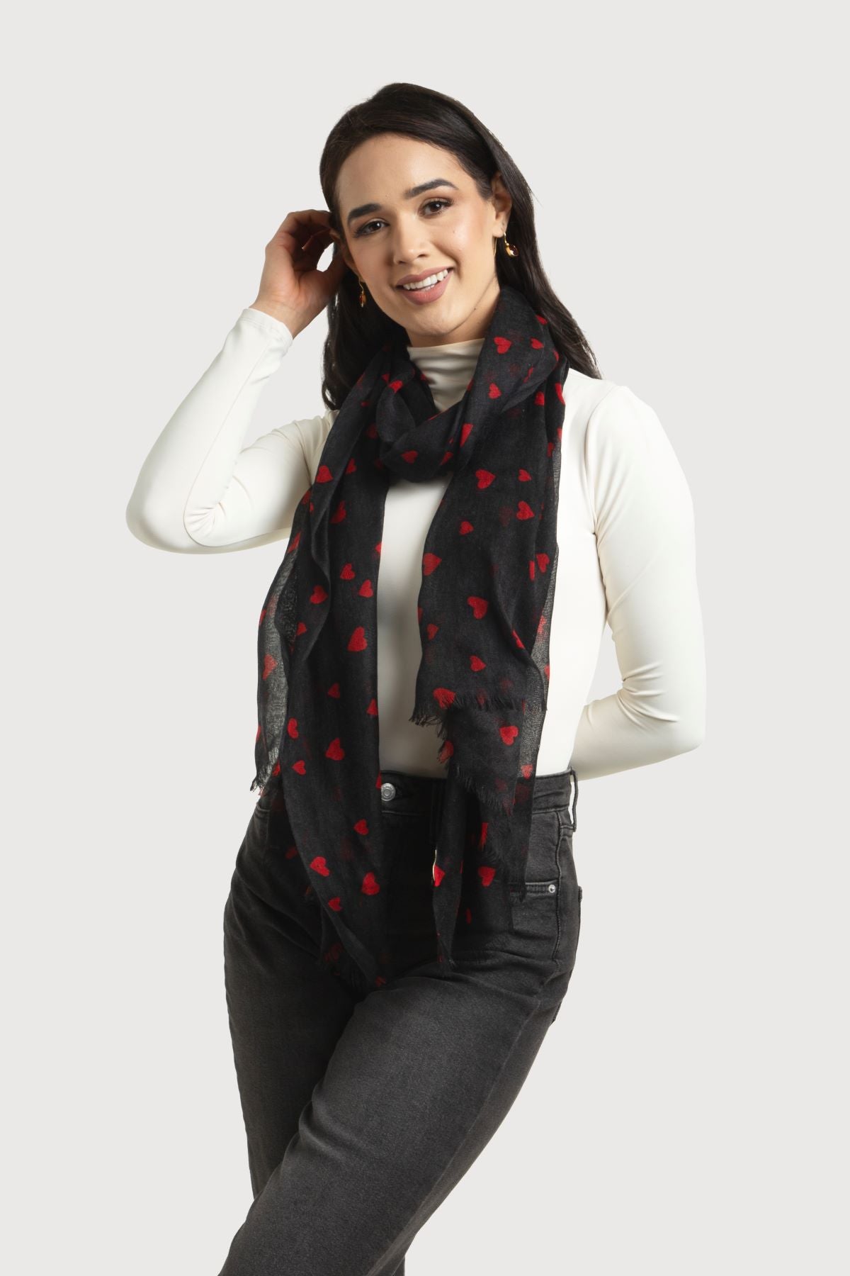 Cozy Wool Heart Scarf for Women - Soft Winter Knit Wrap Shawl - Perfect for Valentine's Gift, Christmas Present & Cold Weather Fashion Accessory